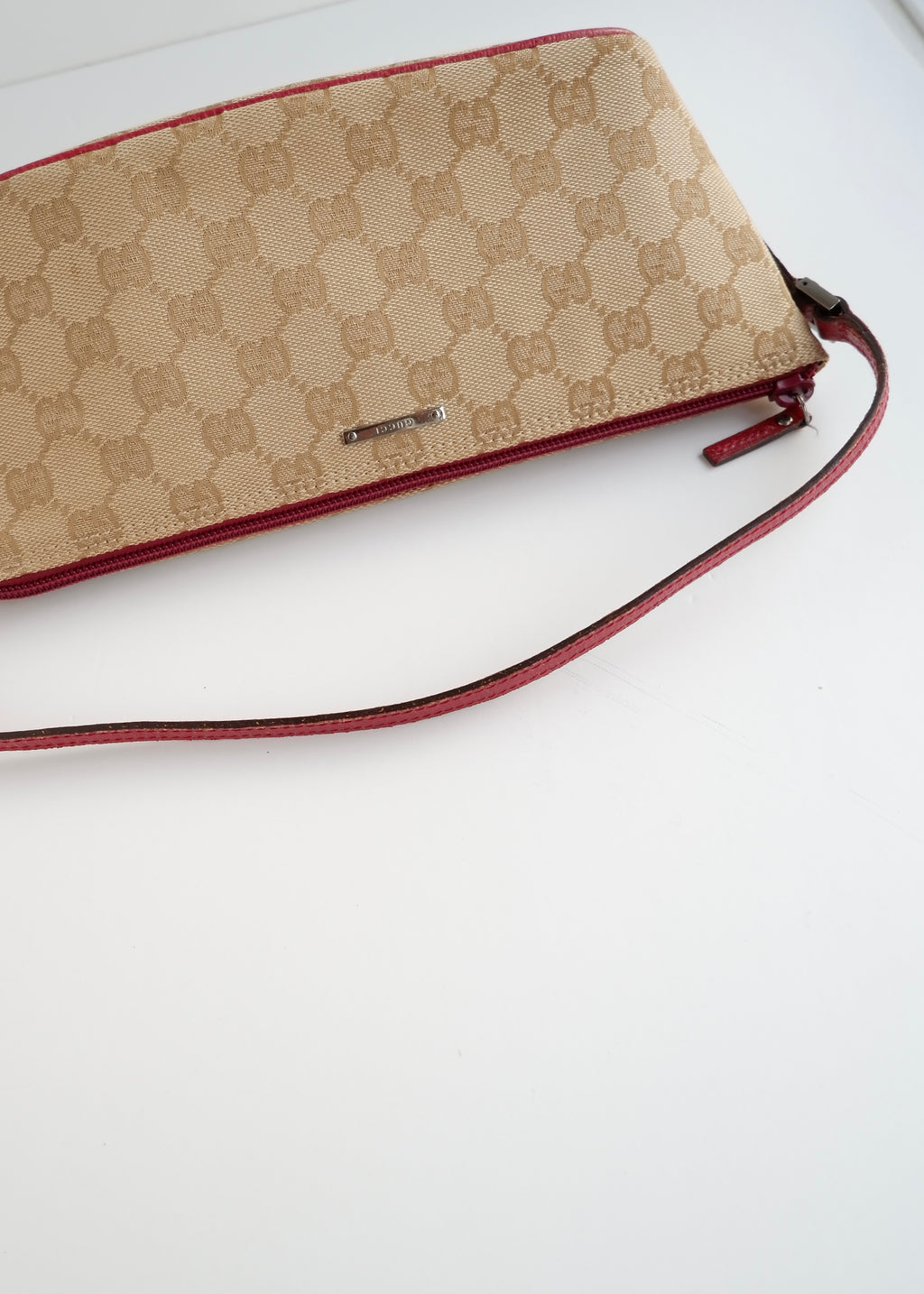 Authentique Pochette Bateau Gucci Beige/Bordeaux d'occasion