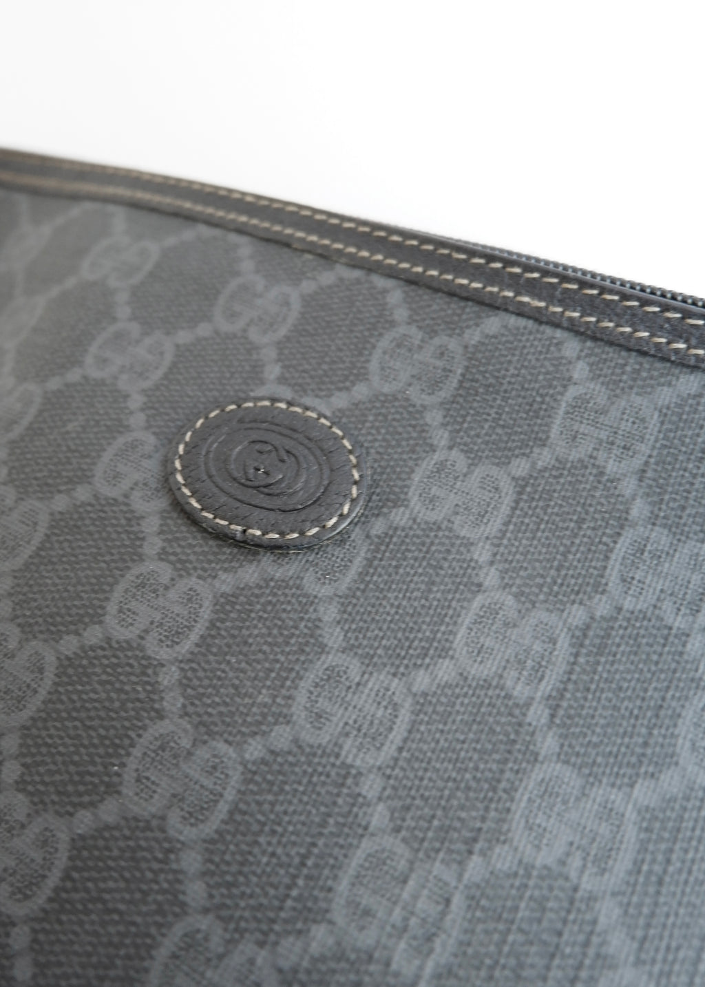 Authentic Preowned Vintage Gucci Black GG Coated Canvas Pouch