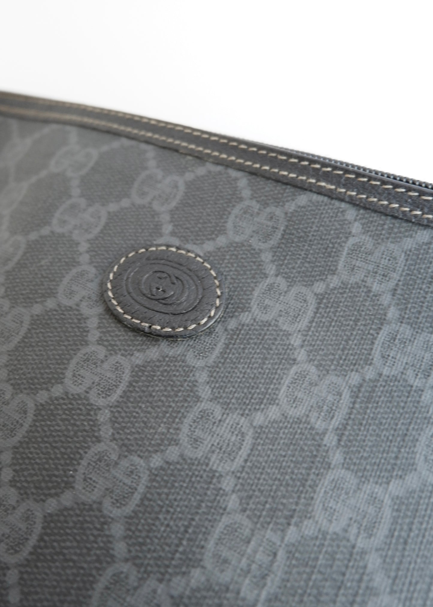 Authentic Preowned Vintage Gucci Black GG Coated Canvas Pouch