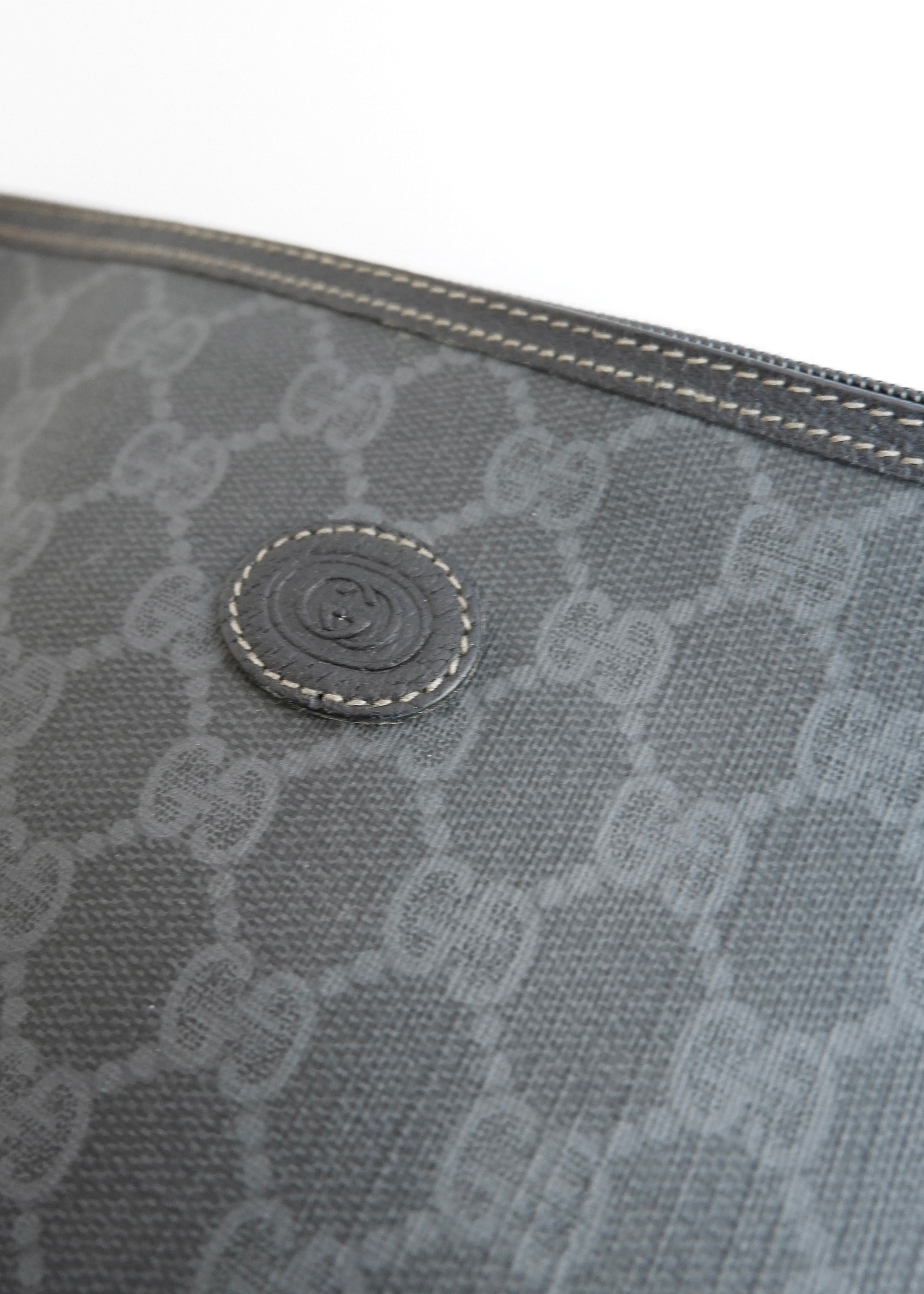 Authentic Preowned Vintage Gucci Black GG Coated Canvas Pouch