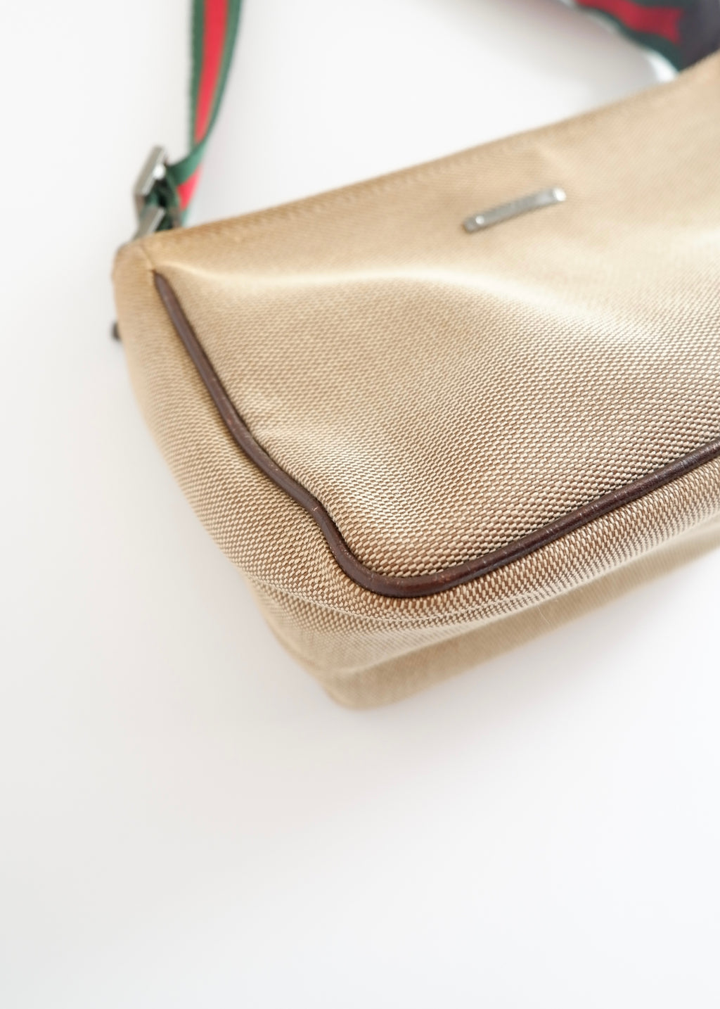 Authentic Preowned Gucci Beige Sherry Line Shoulder Bag