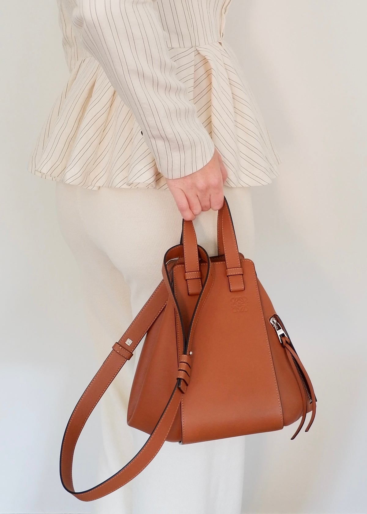 Preowned Loewe Brown Leather Hammock Bag