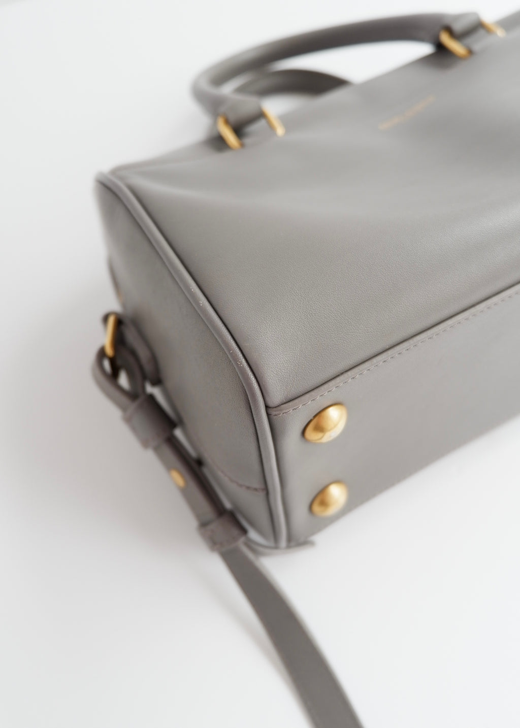 Authentic Preowned Saint Laurent Grey Leather Baby Two Way Duffle