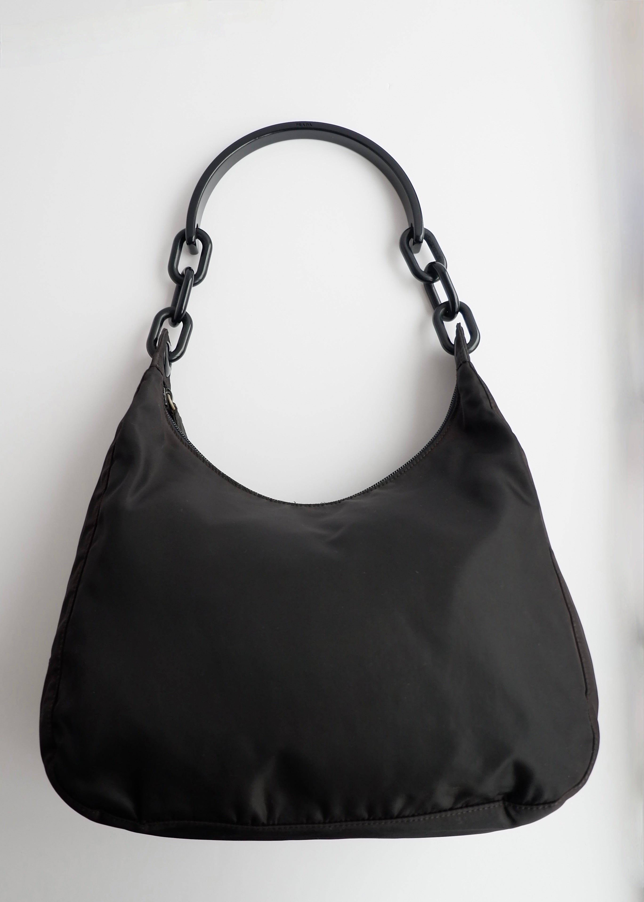 Authentic Preowned Prada Black Nylon Hobo Shoulder Bag