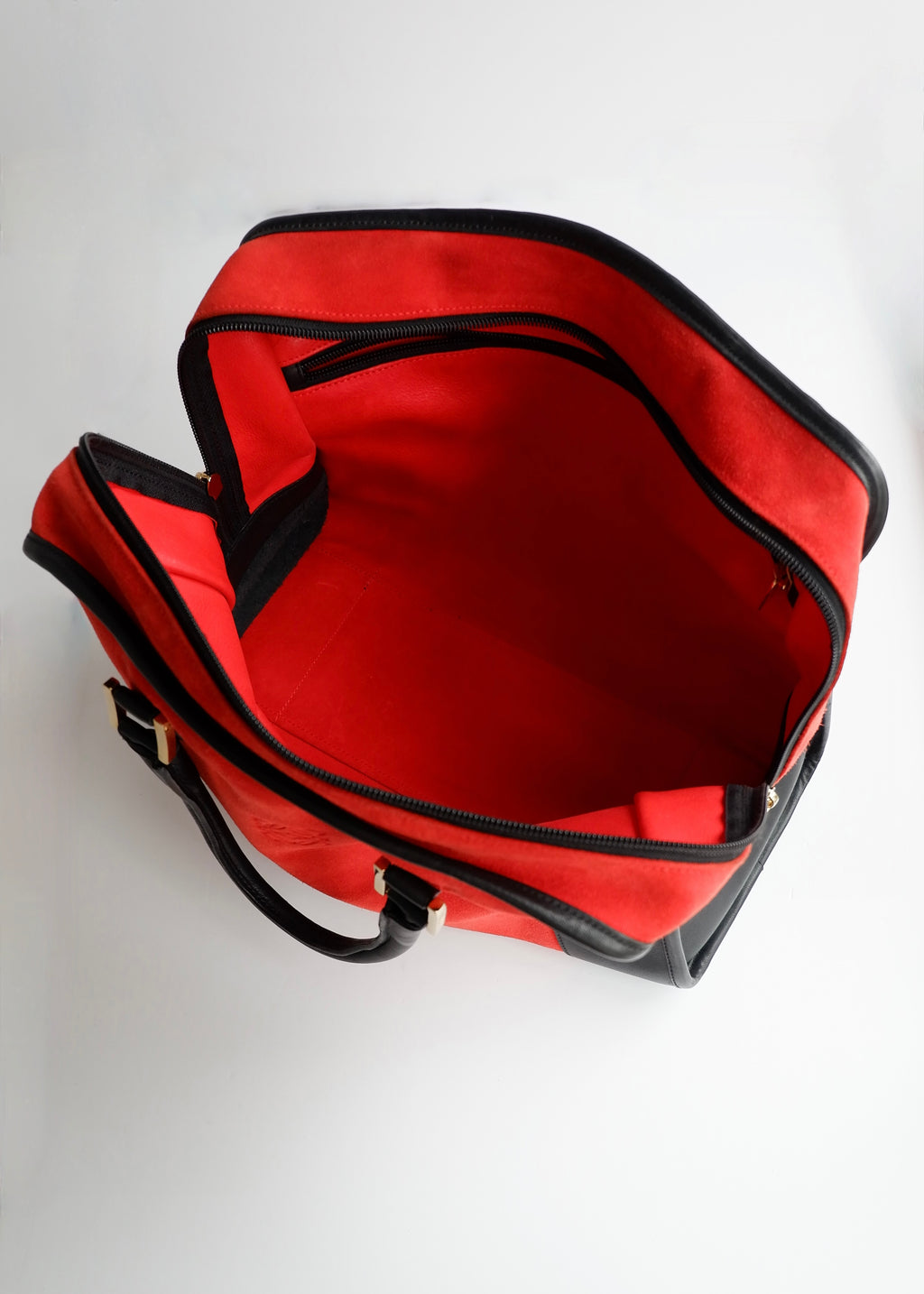 Preowned Loewe Red/Black Suede Amazona Handbag