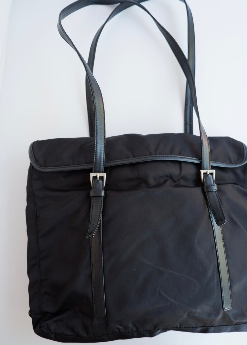 Authentic Preowned Prada Black Nylon/ Leather Tote Bag