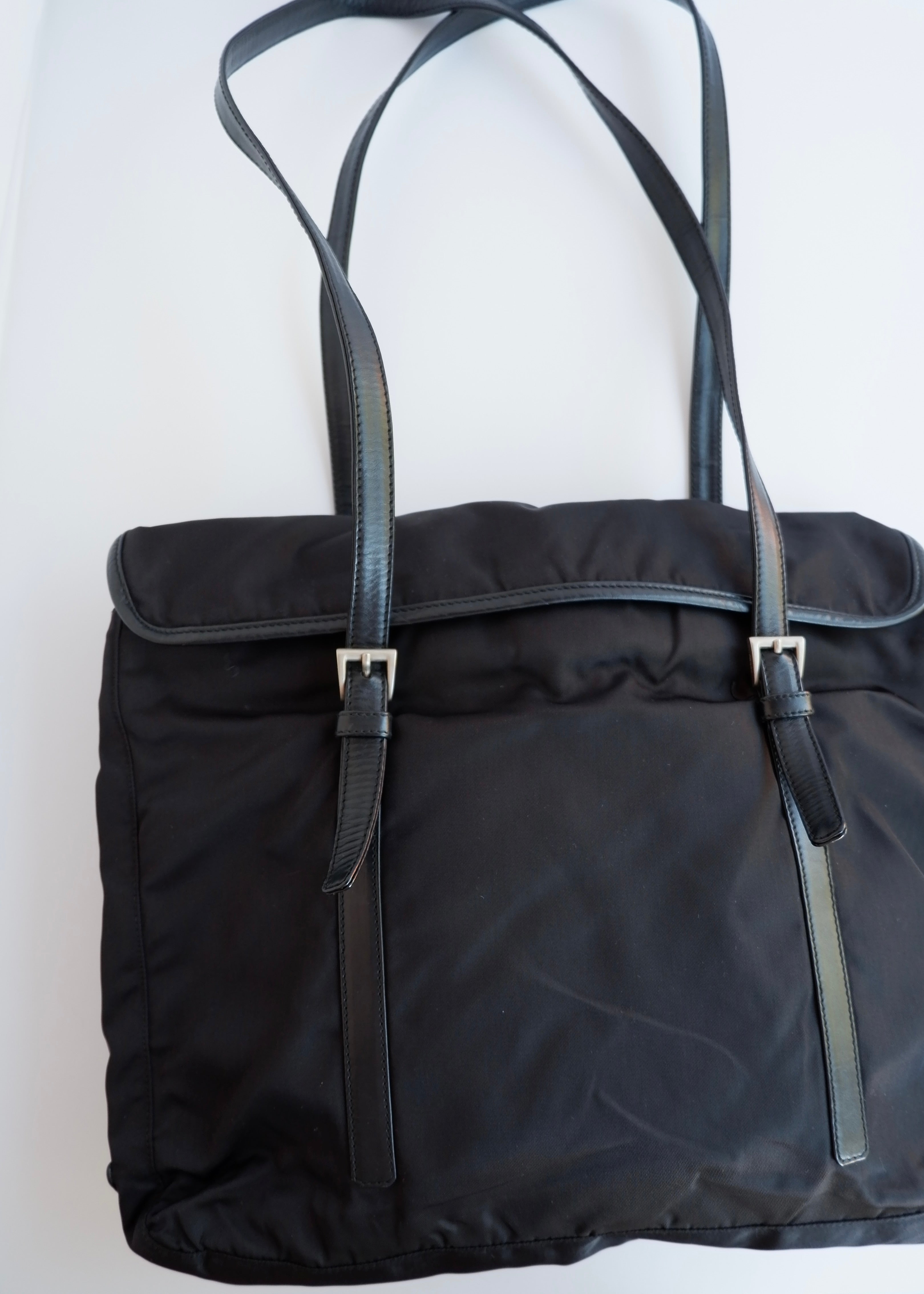 Authentic Preowned Prada Black Nylon/ Leather Tote Bag