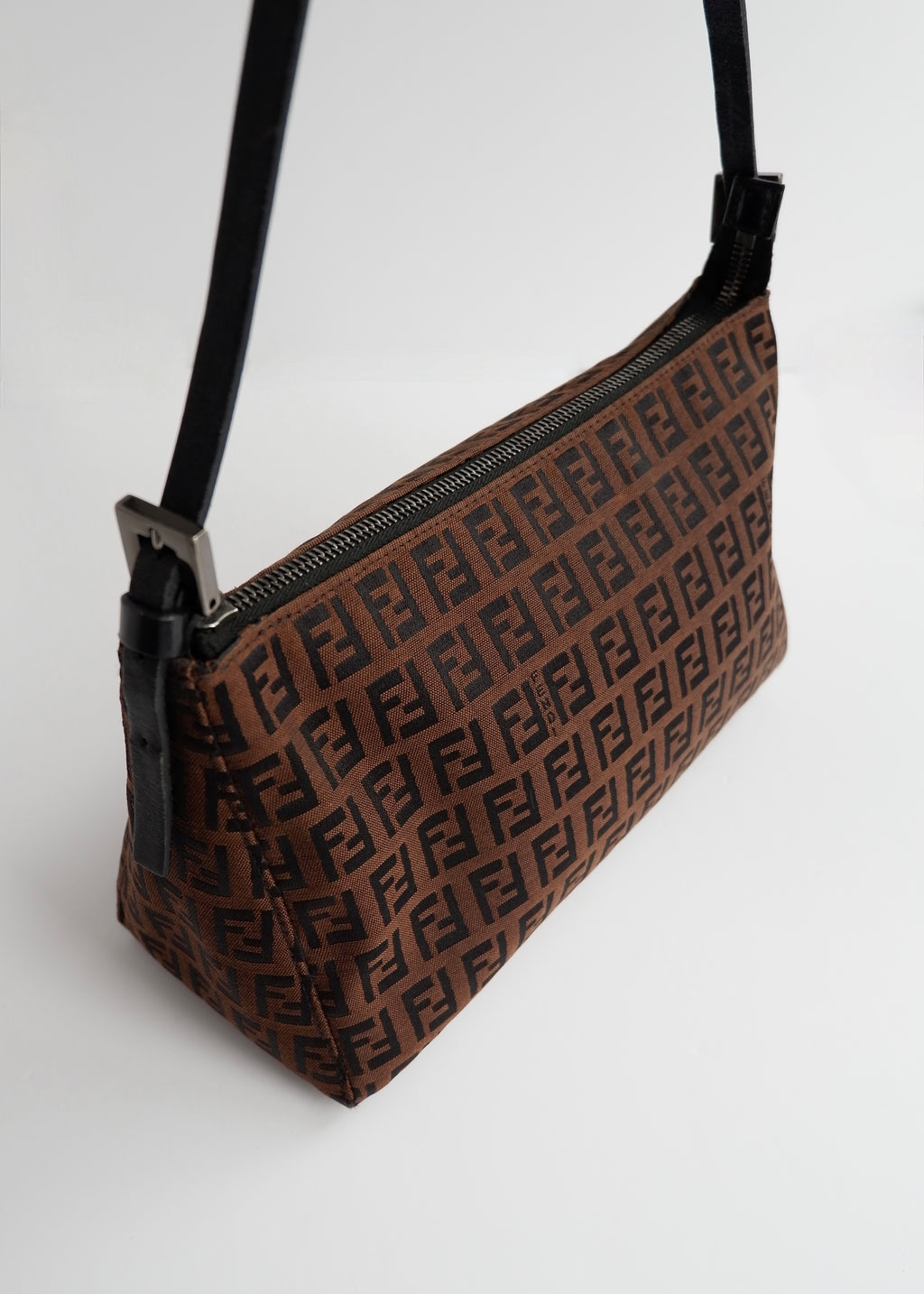 Authentic Preowned Fendi Brown Canvas Zucchino Shoulder Bag