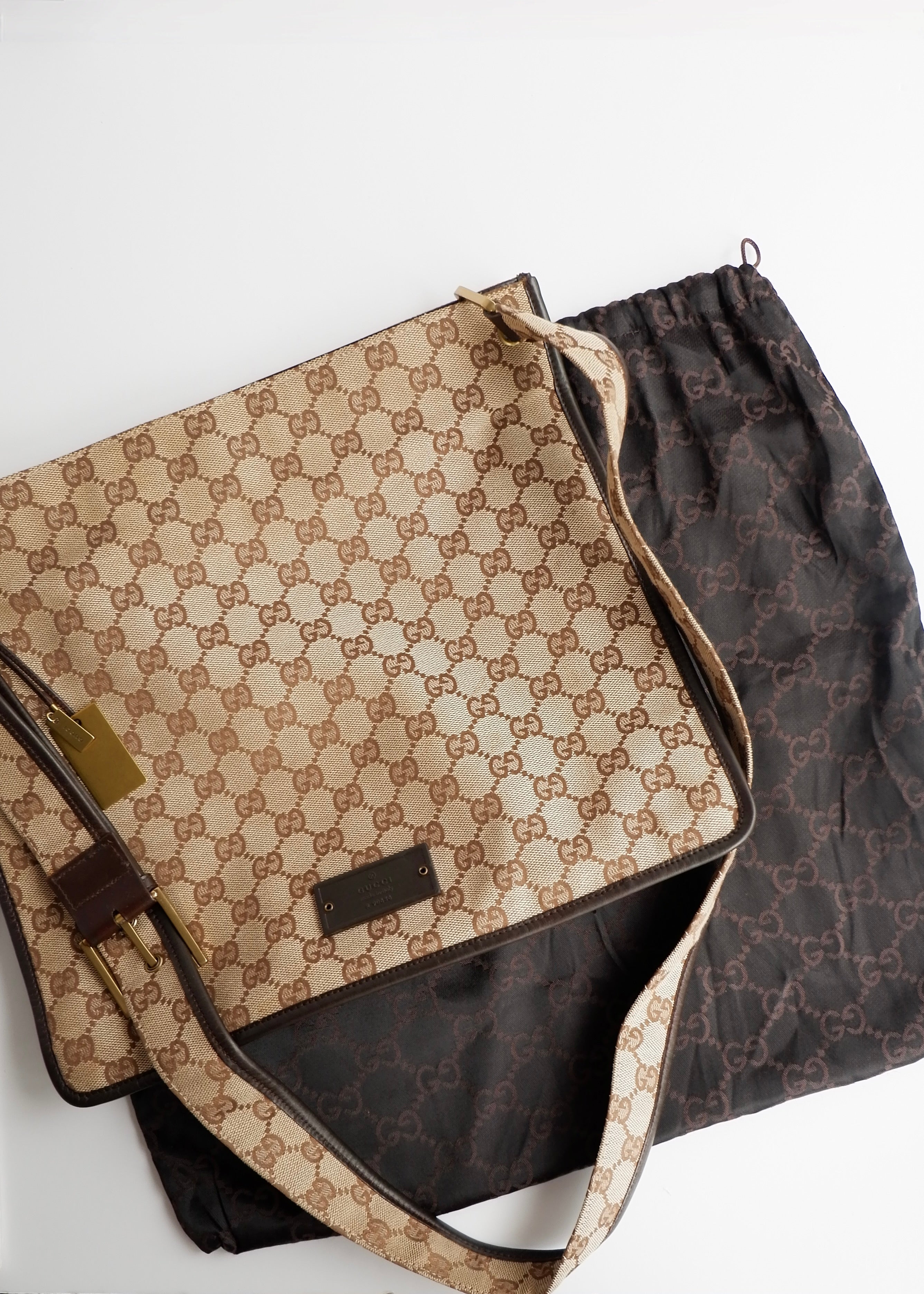 Authentic Preowned Gucci Brown GG Canvas Crossbody Bag