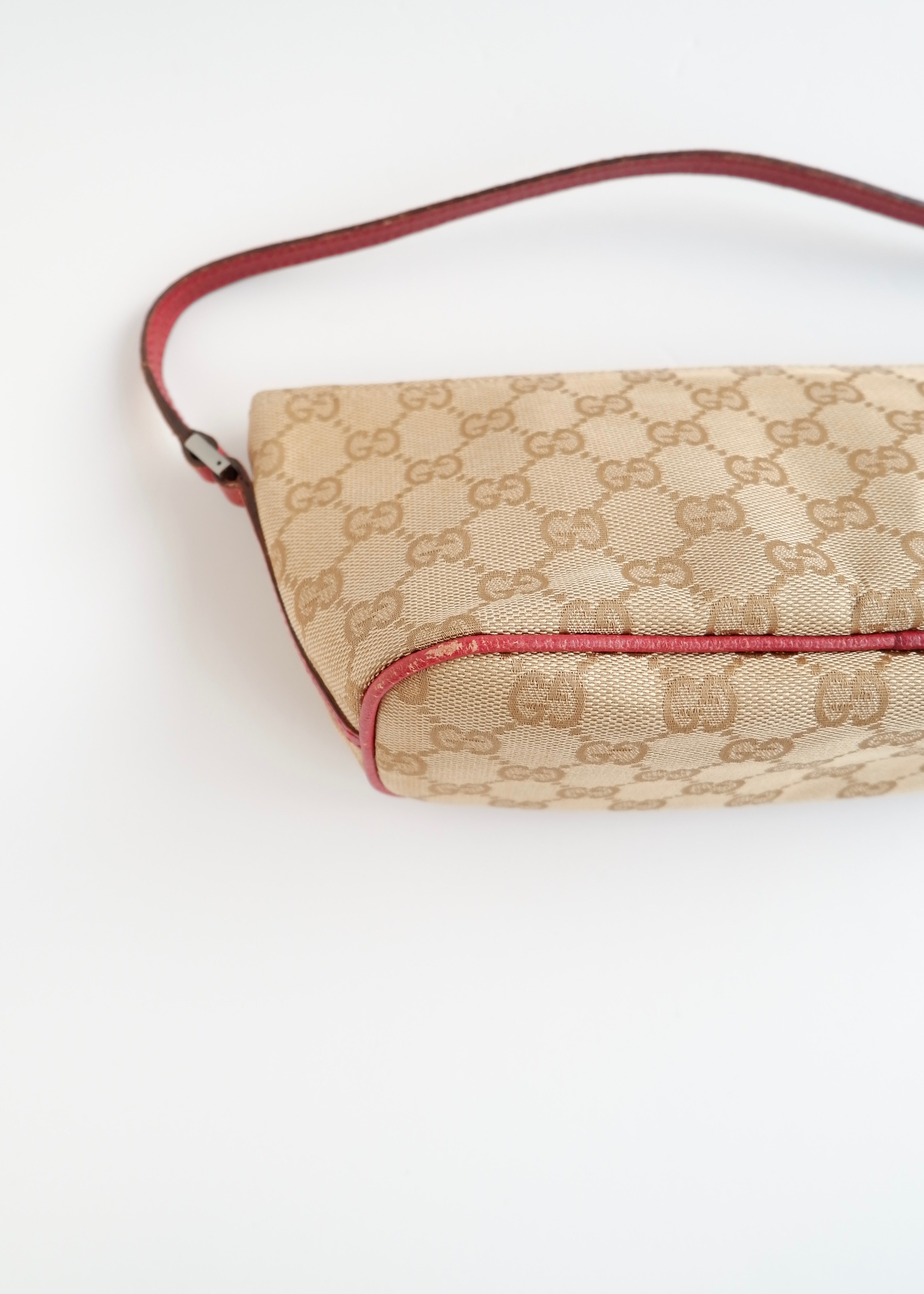 Authentique Pochette Bateau Gucci Beige/Bordeaux d'occasion