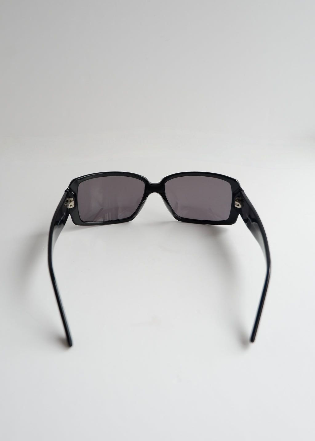 Authentic Preowned Chane Black Square Frame Rhinestone Sunglasses
