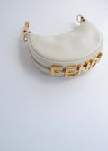 Authentic Preowned Fendi White Leather Nano Fendigraphy Handbag