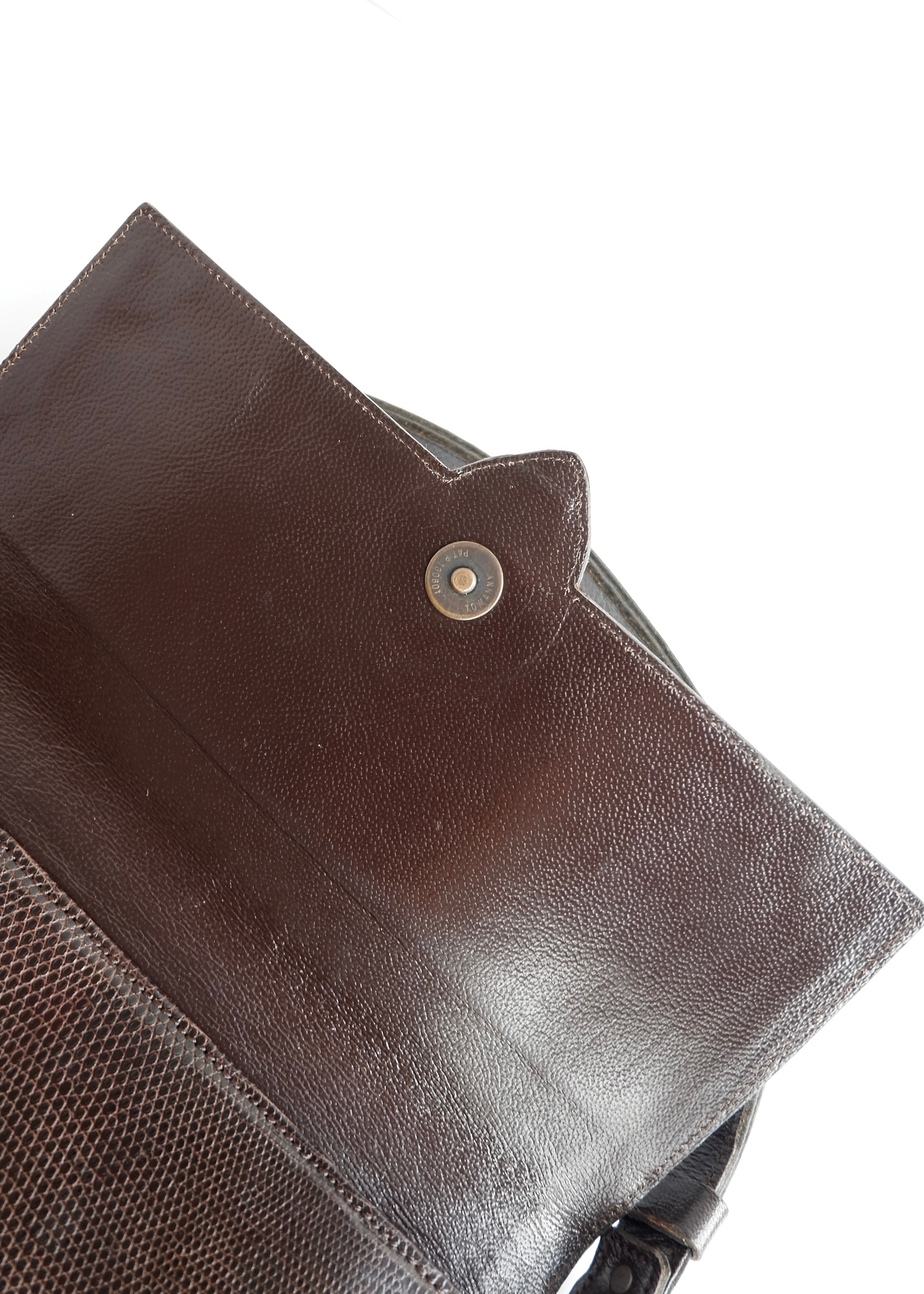 Sac bandoulière YSL vintage authentique en cuir marron d'occasion