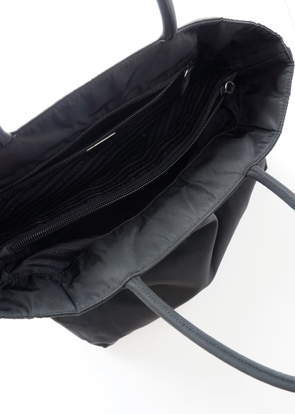 Authentic Prewned Prada Black Nylon Top Handle Handbag