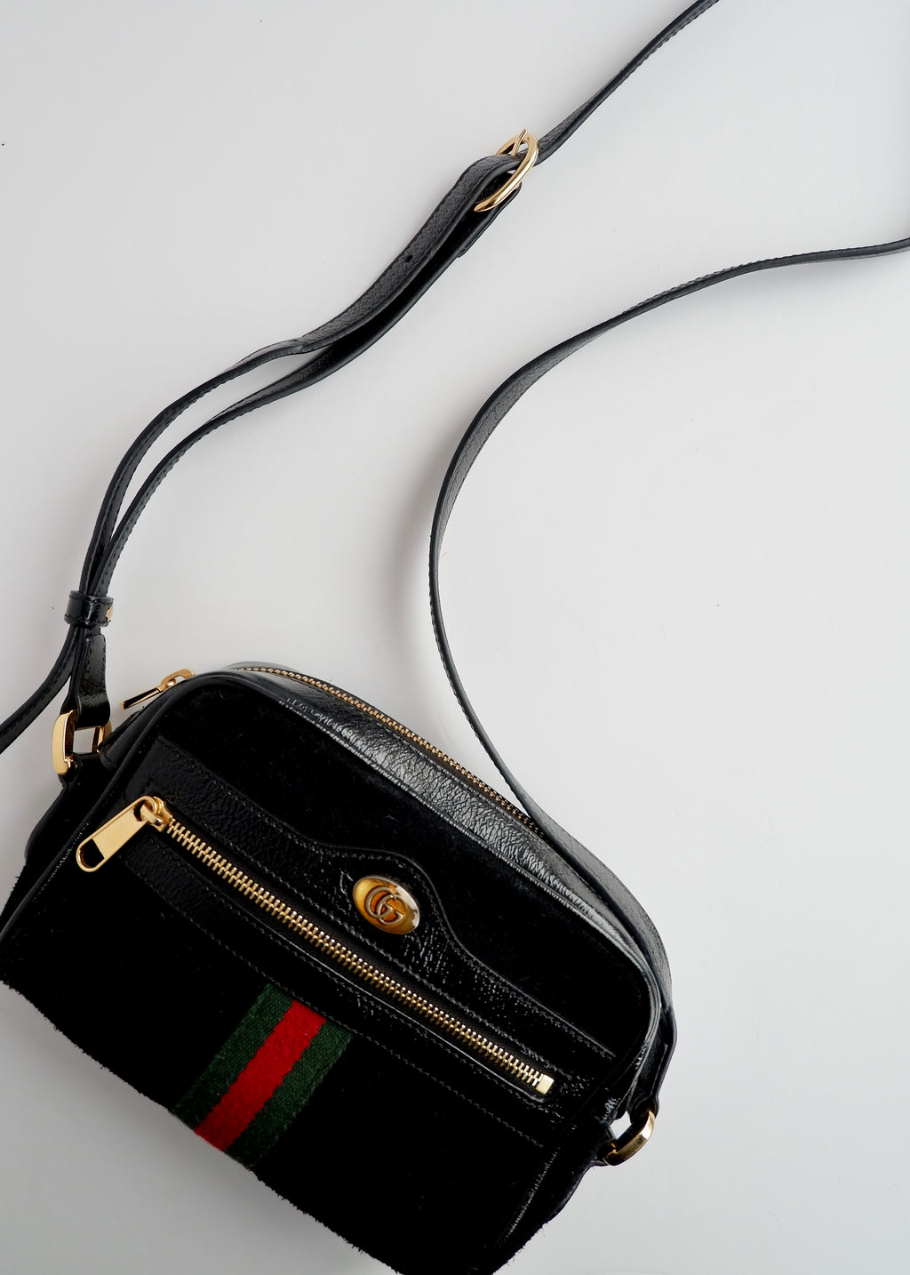 Authentic Preowned Gucci Black Suede Ophidia Mini Crossbody Bag