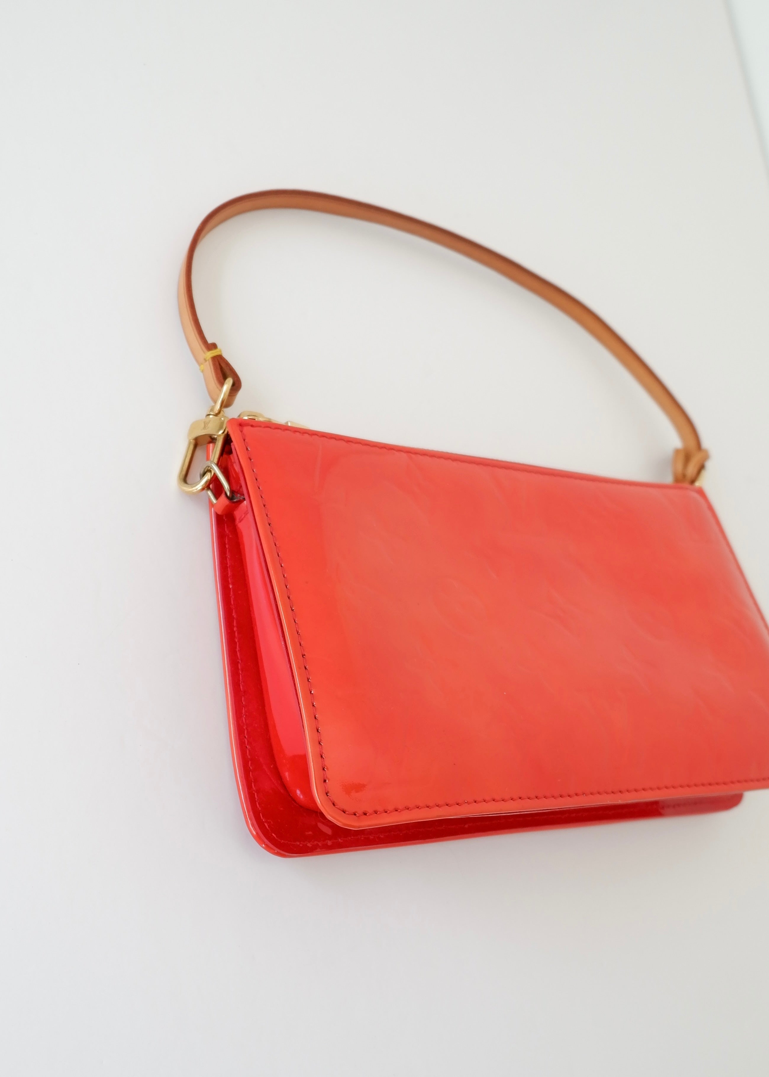 Authentic Preowned Louis Vuitton Red Vernis Lexington Pochette Shoulder Bag