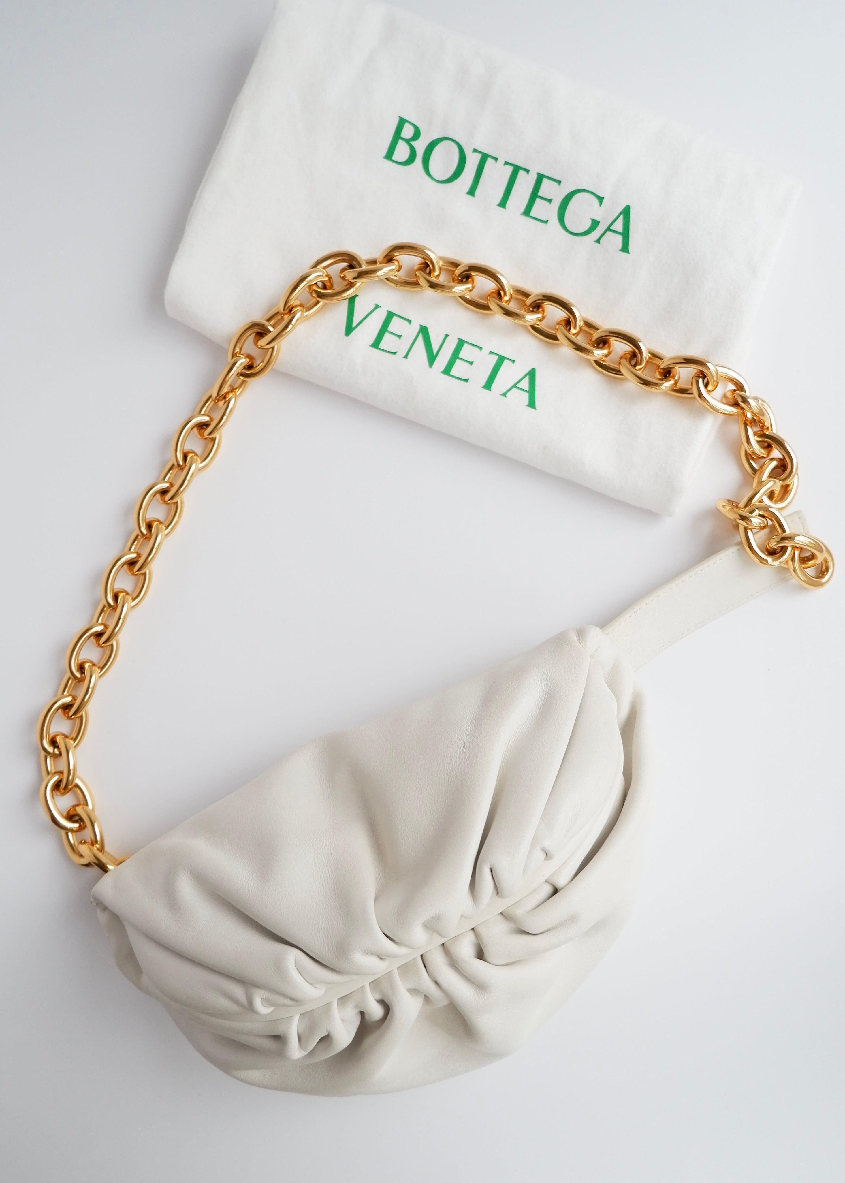 Authentic Preowned Bottega Veneta White Leather The Pouch Belt Bag