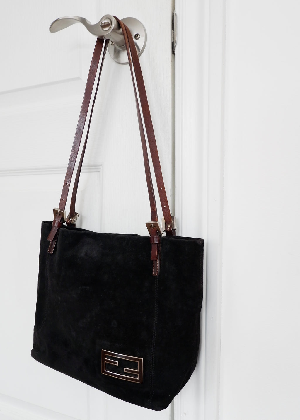 Authentic Preowned Fendi Black Suede Shoulder Bag