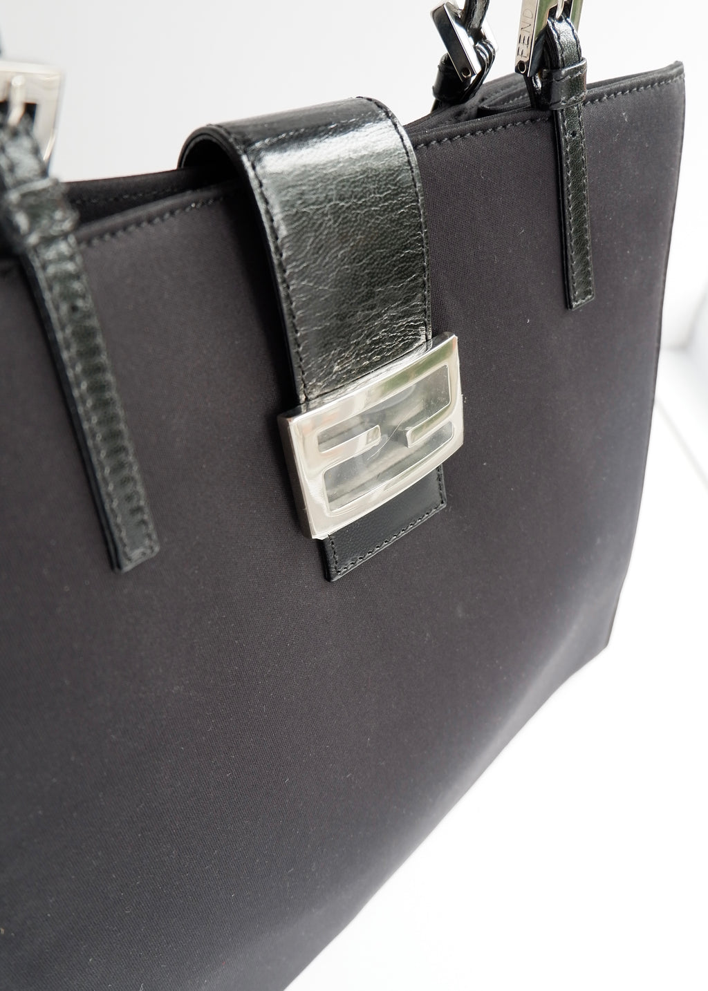 Authentic Preowned Fendi Black Fabric FF Logo Shoulder Bag