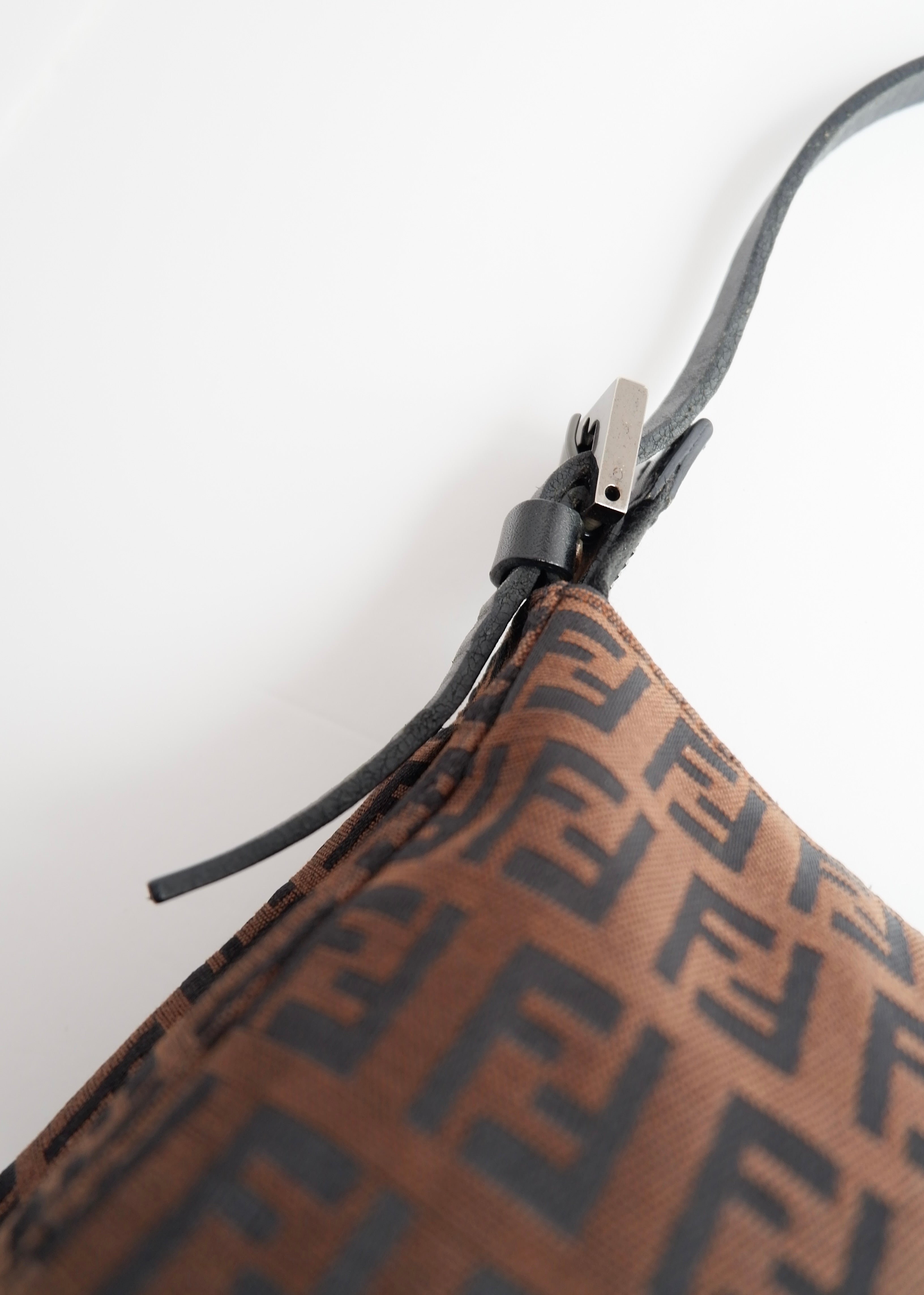 Authentic Preowned Fendi Brown Canvas Zucchino Shoulder Bag