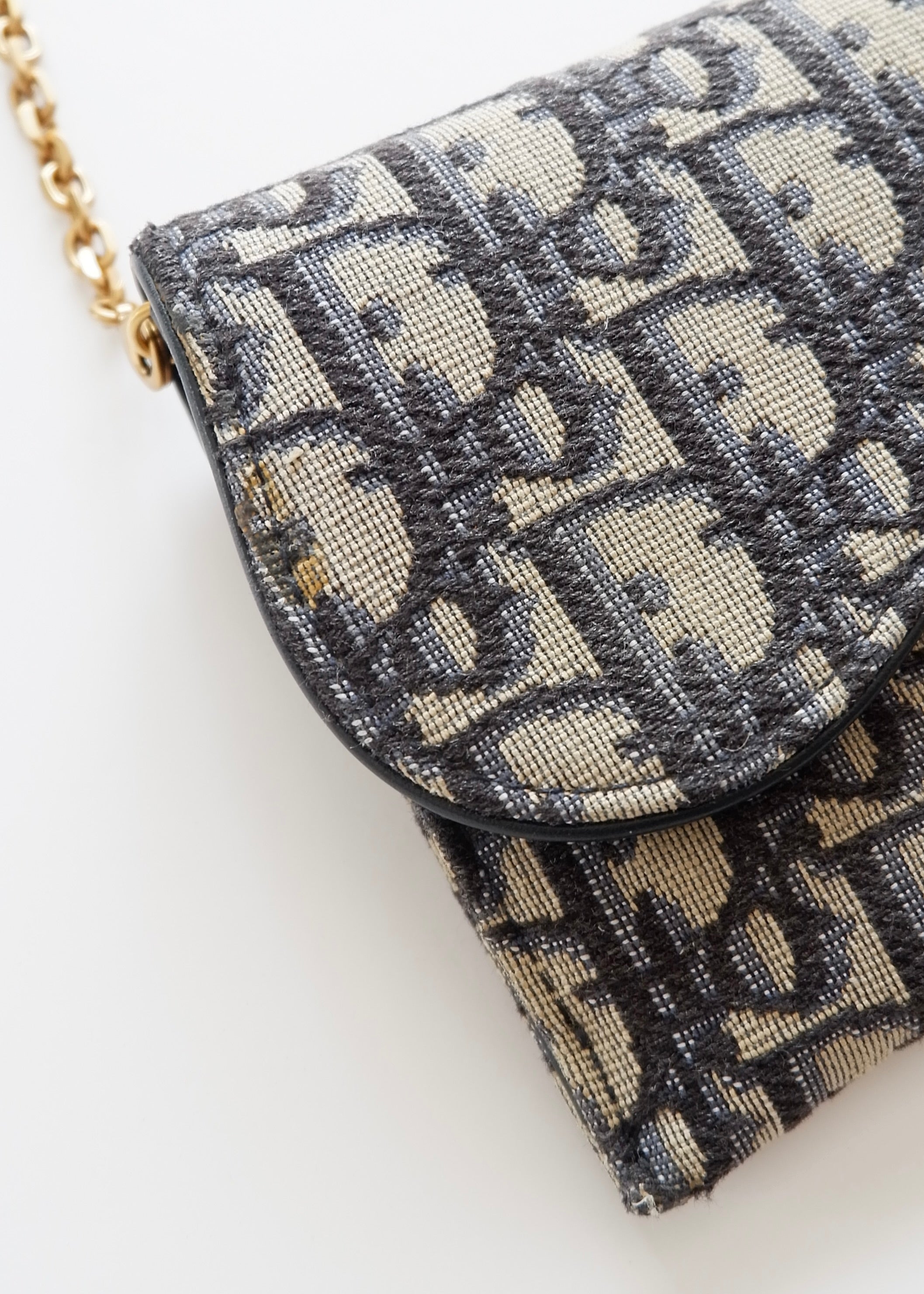 Authentic Preowned Dior Navy Oblique WOC Crossbody Bag
