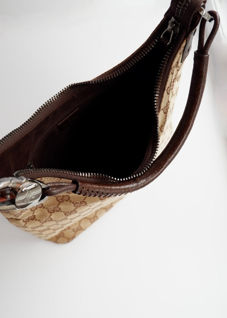 Authentic Preowned Gucci Brown GG Canvas Hobo Shoulder Bag