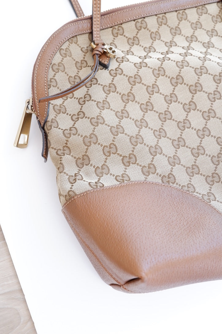 Preowned Gucci Brown GG Canvas Bowler Shoulder Bag
