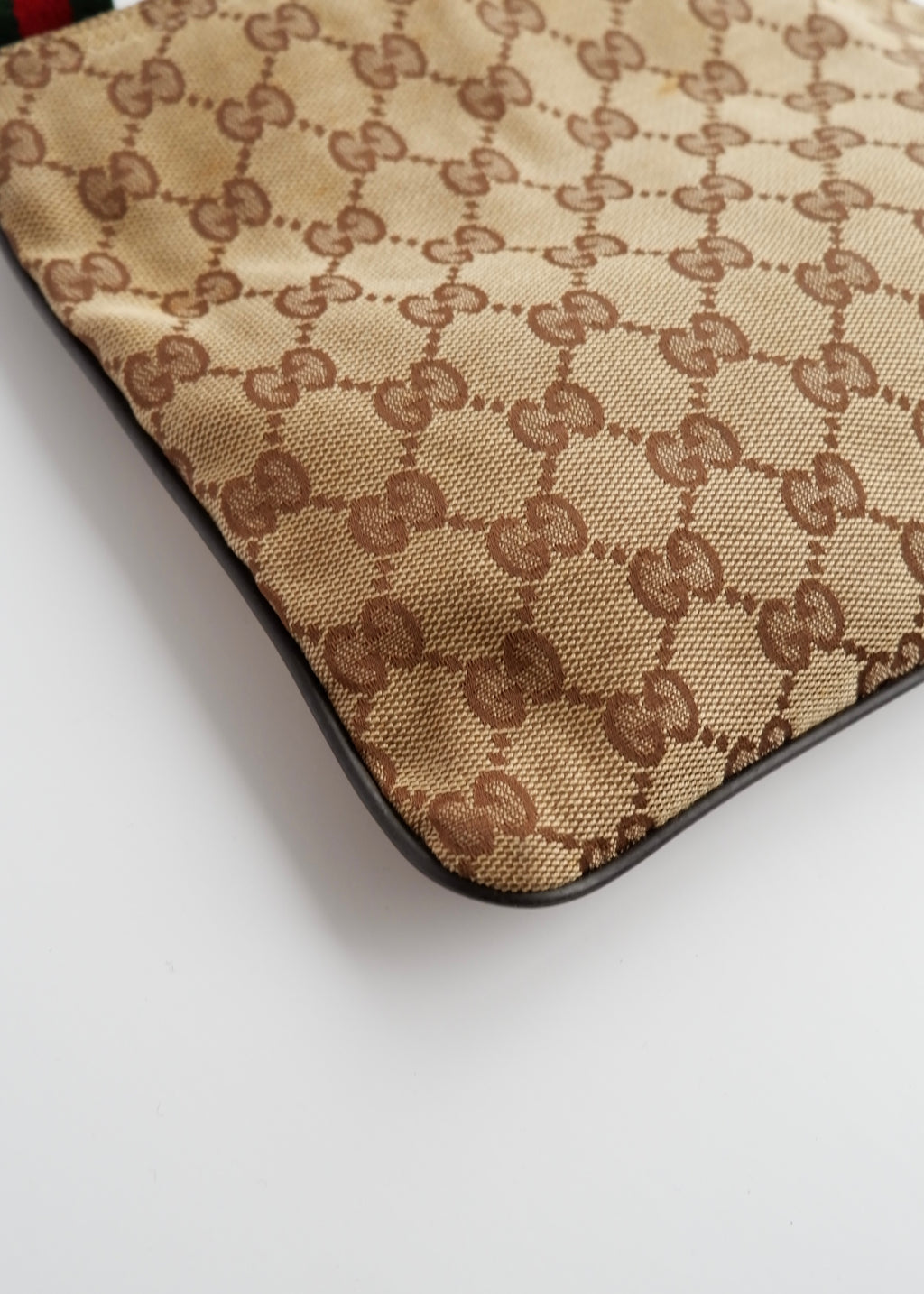 Authentic Preowned Gucci GG Canvas Sherry Line Crossbody Bag