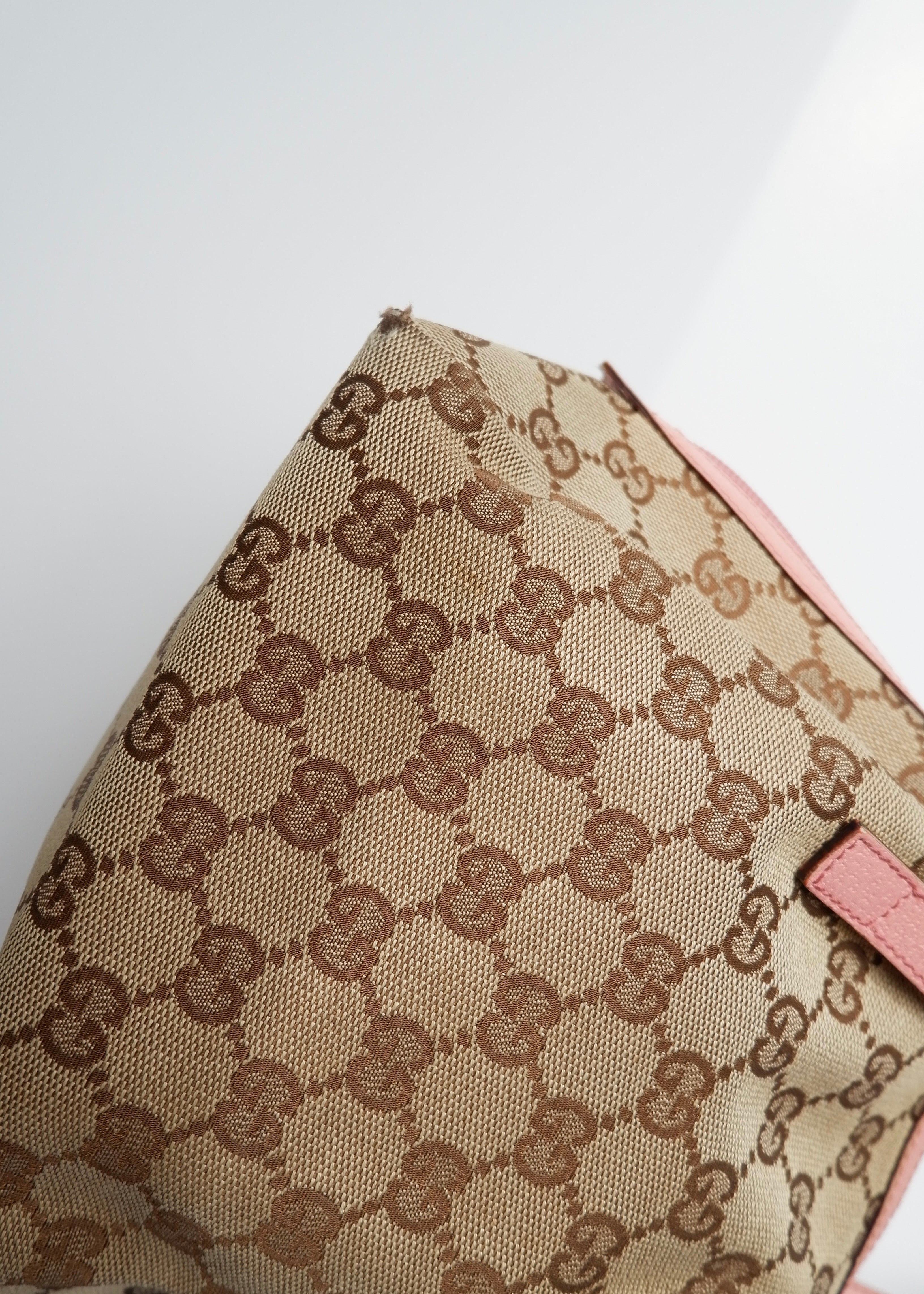 Authentic Preowned Gucci GG Canvas Pink Tofu Handbag