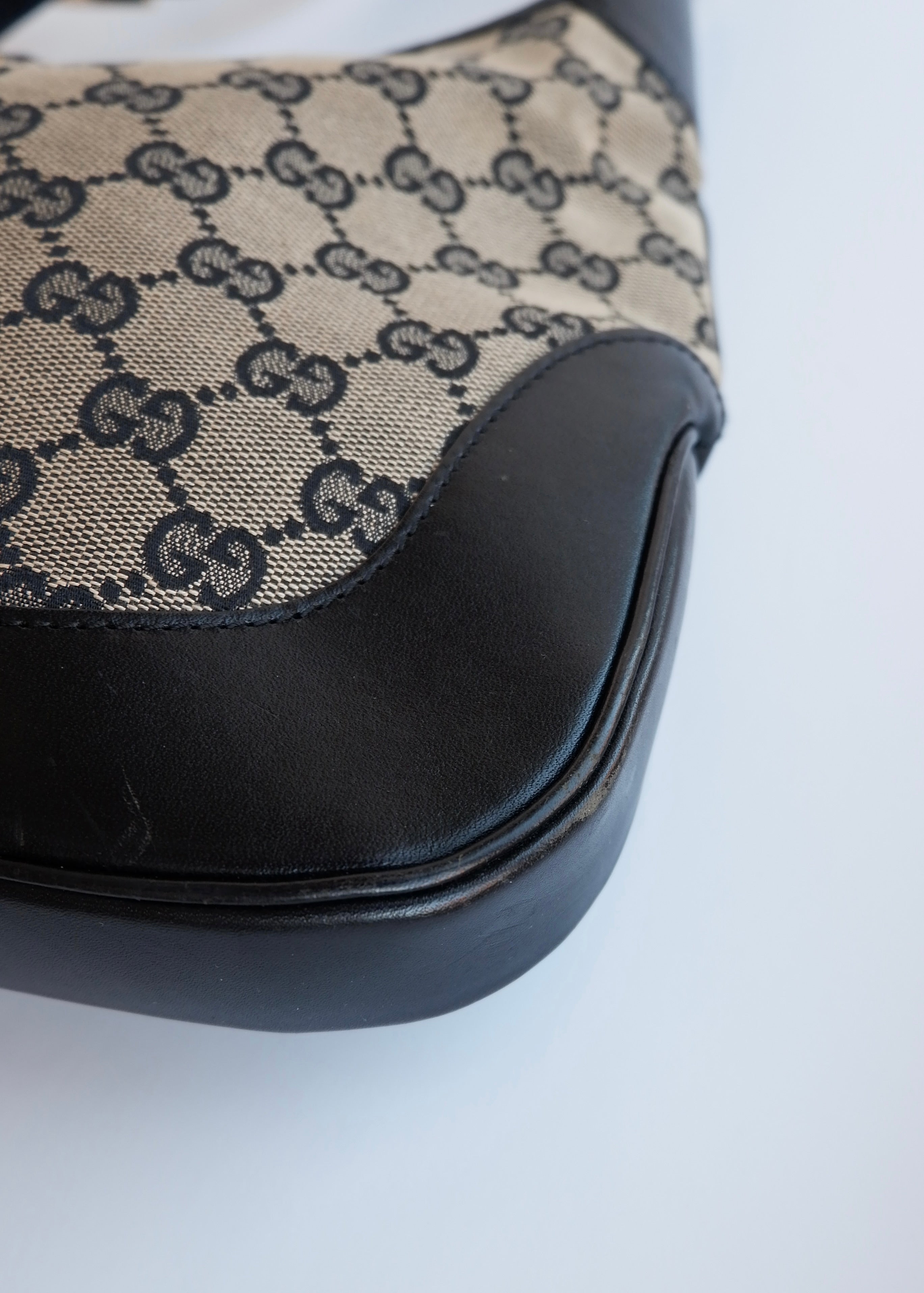 Authentic Preowned Gucci Black GG Canvas Jackie Shoulder Bag
