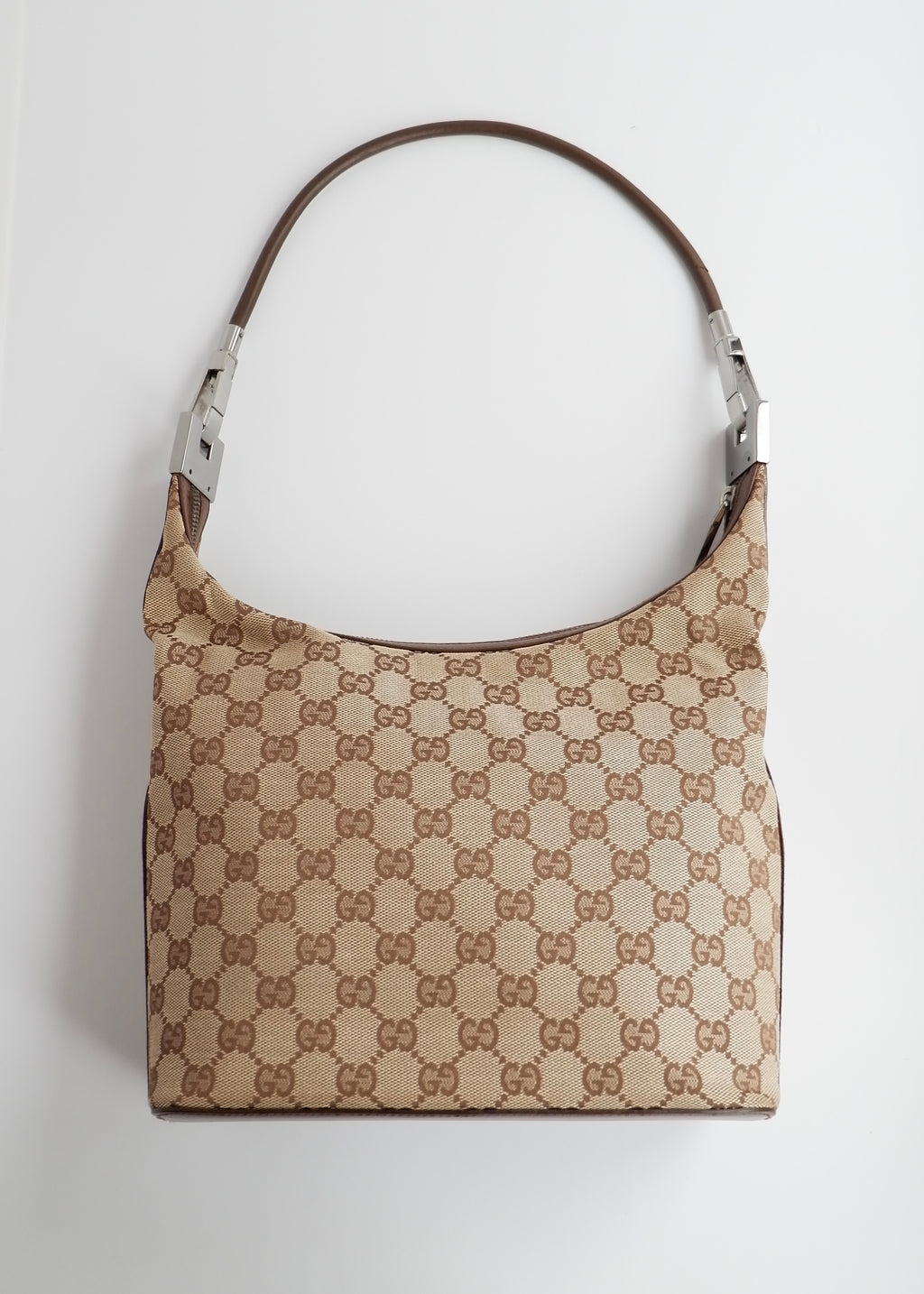 Preowned Gucci Brown GG Canvas Shoulder Bag