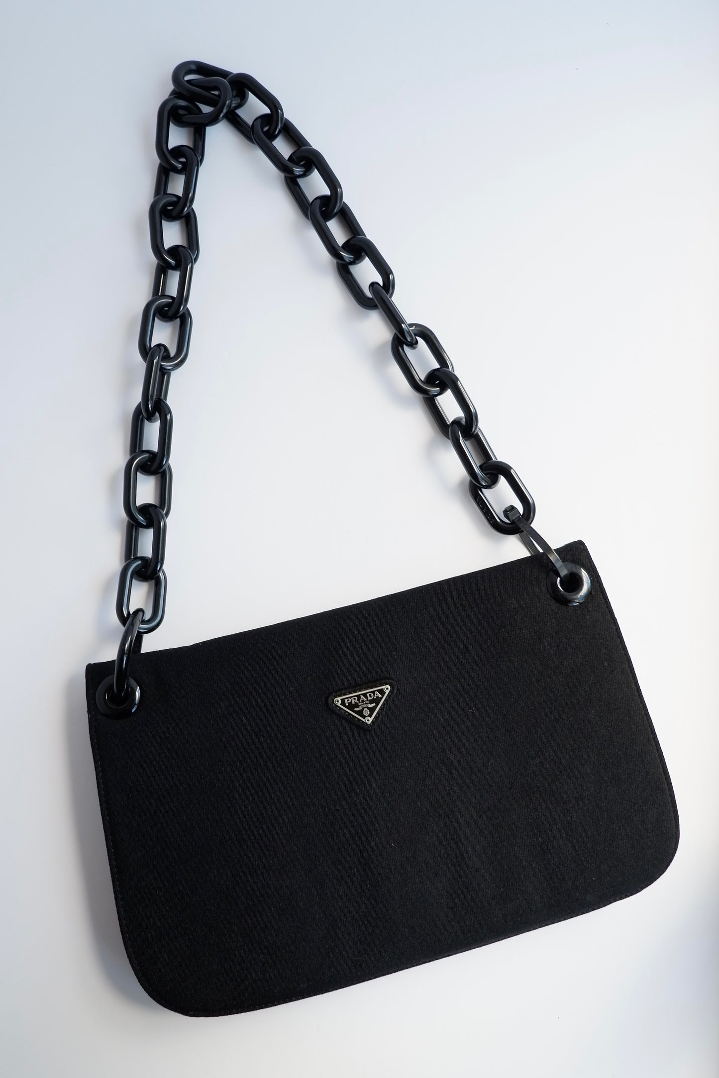 Authentic Preowned Vintage Prada Black Chain Strap Shoulder Bag