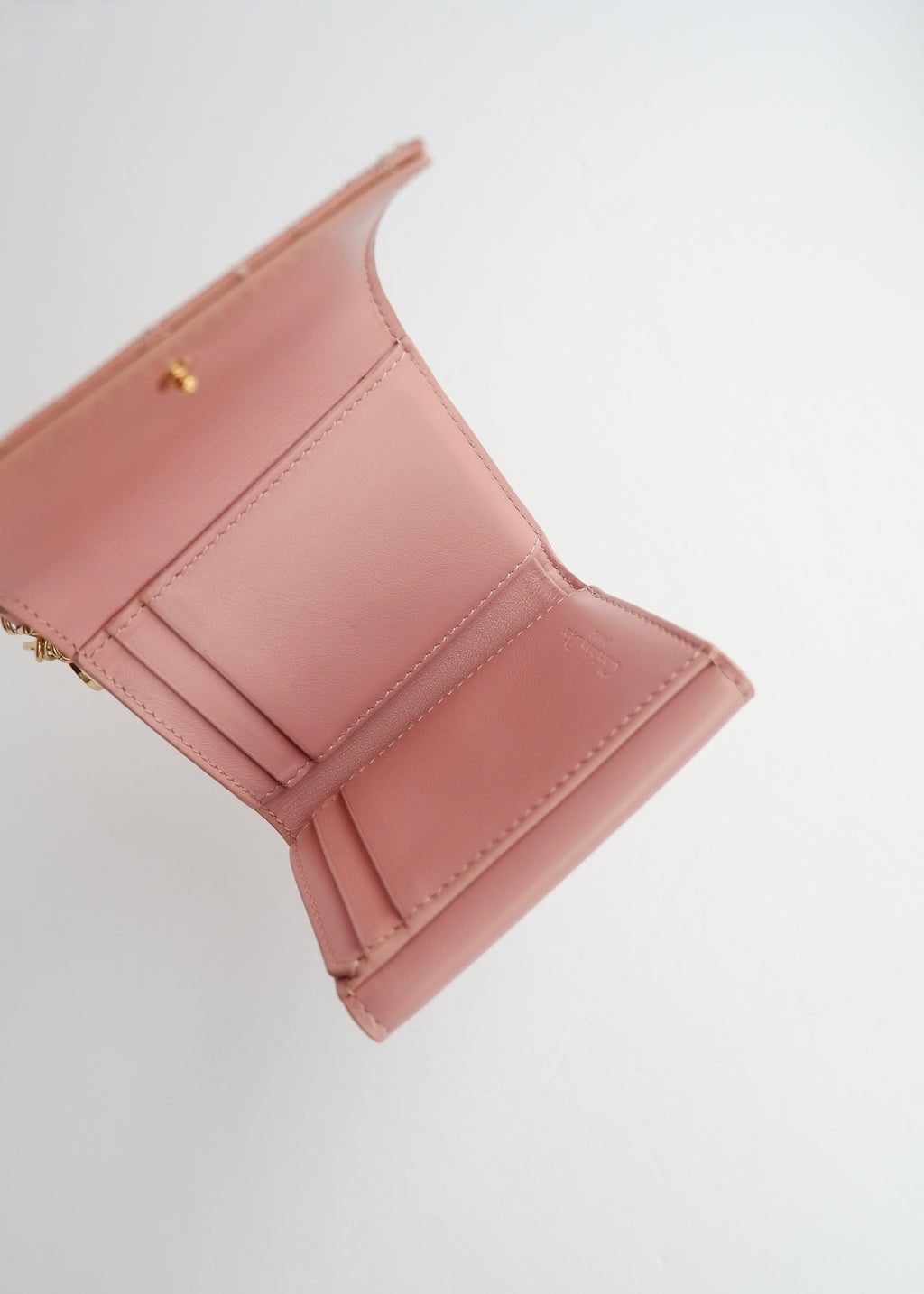 Authentic Preowned Dior Dusty Rose Patent Leather Lotus Wallet