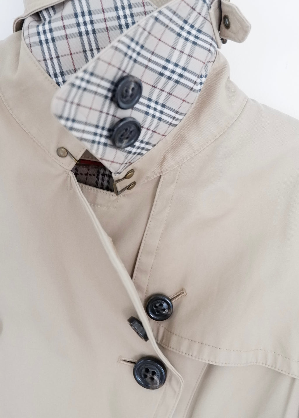 Trench-coat mi-long beige Burberry d'occasion authentique - T.S