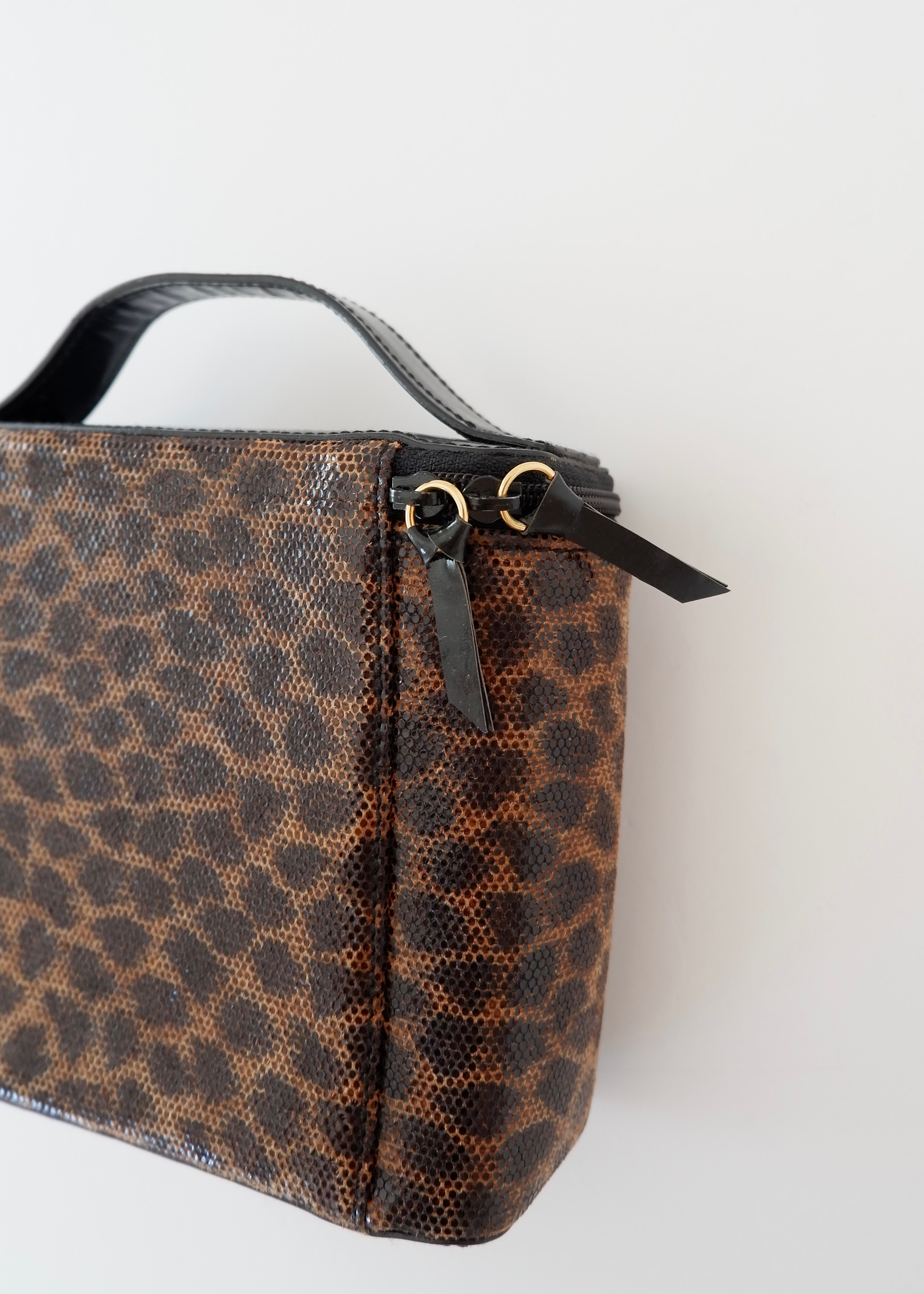 Authentic Preowned Vintage Loewe Animal Print Top Handle Vanity Bag