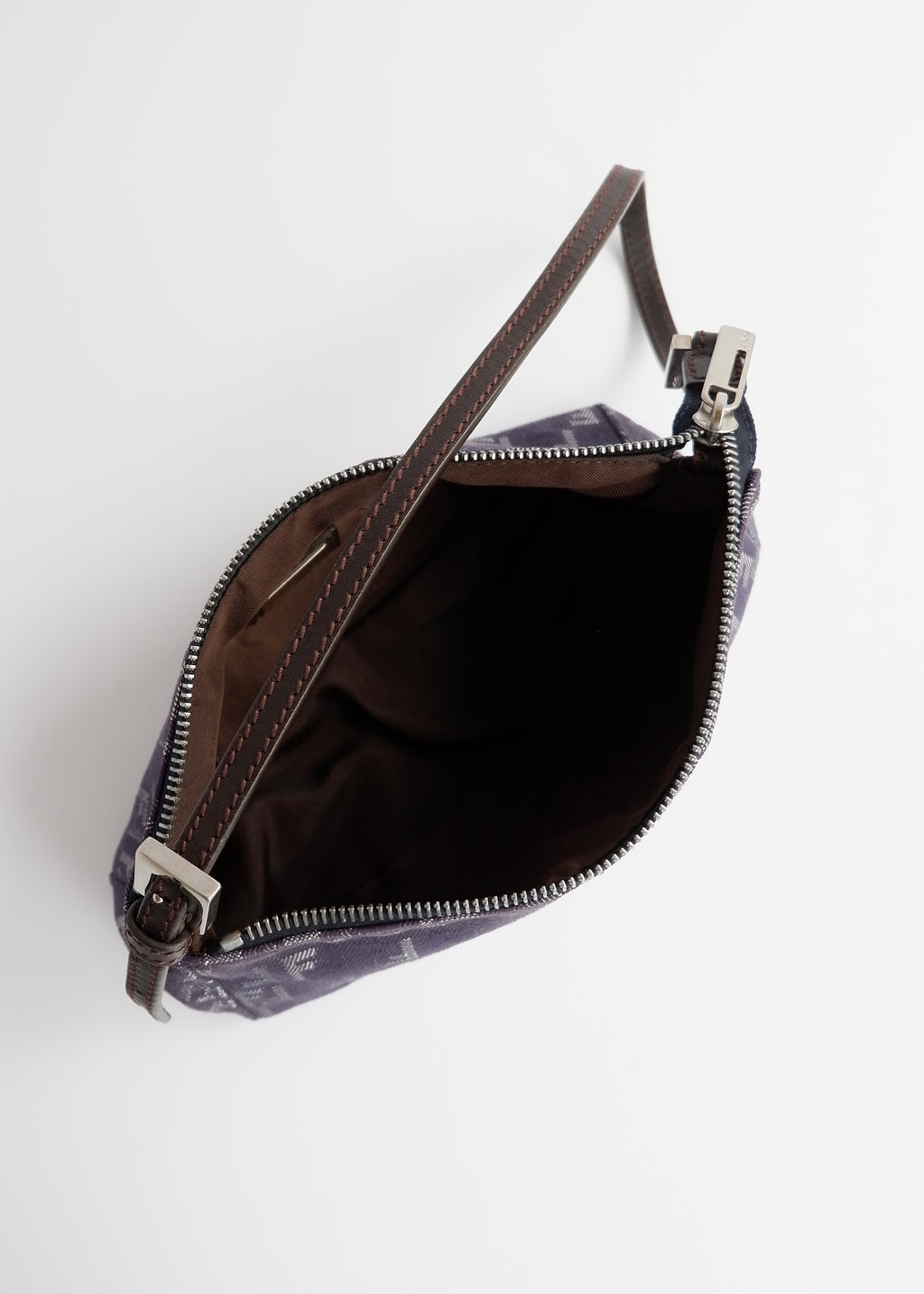 Authentic Preowned Fendi Navy FF Zucchino Small Shoulder Bag