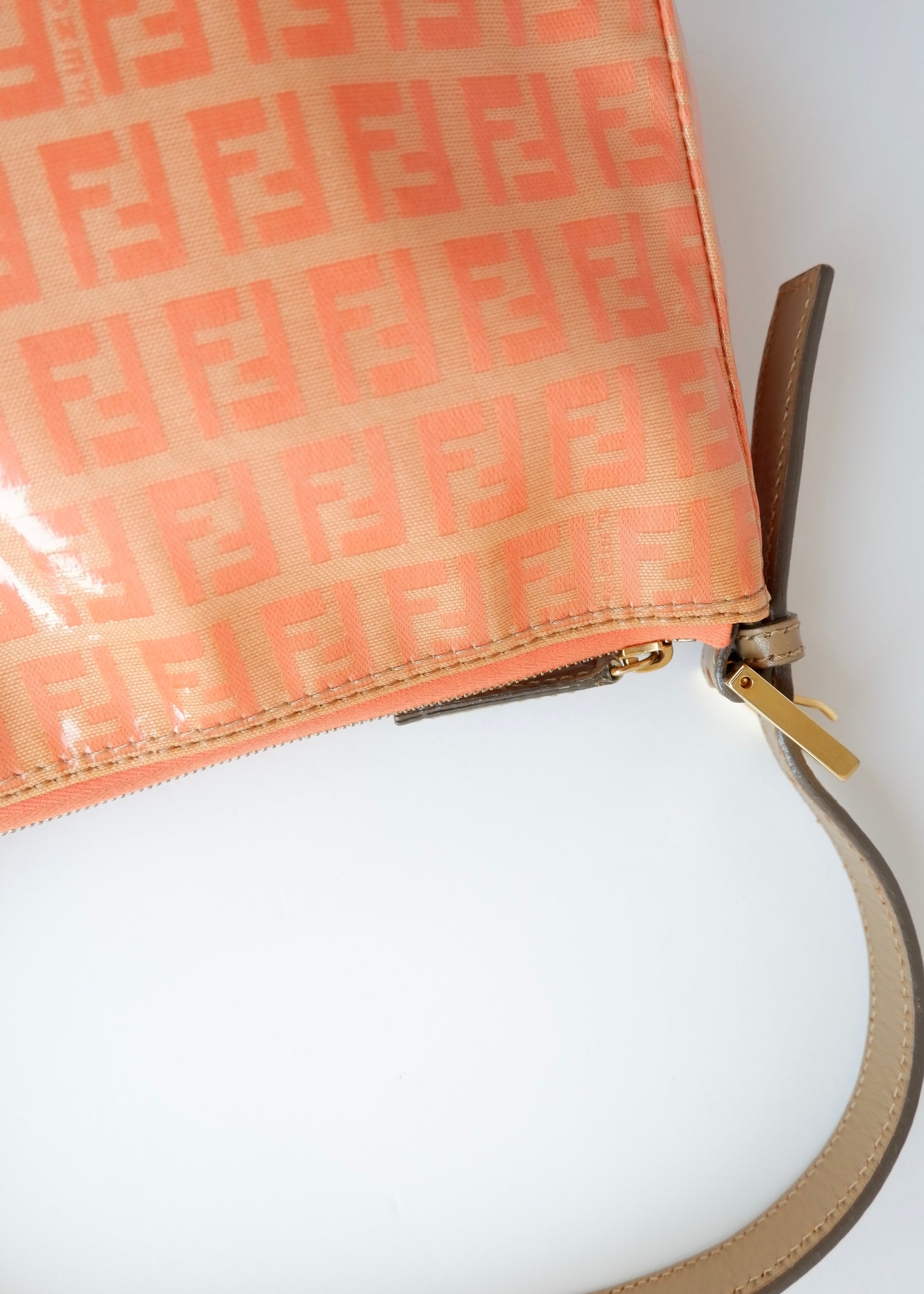 Authentic Preowned Fendi Orange Zucchino Coated Canvas Micro Shoulder Bag