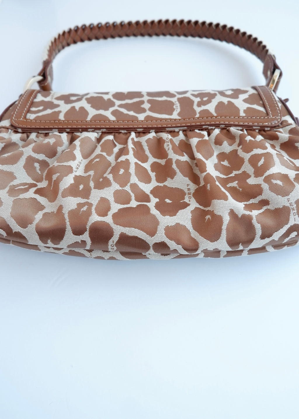 Authentic Preowned Fendi Brown/Beige Leopard Print Baguette Shoulder Bag