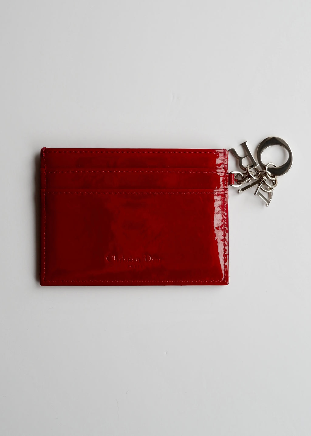 Authentic Preowned Dior Red Patent Leather Card Holder