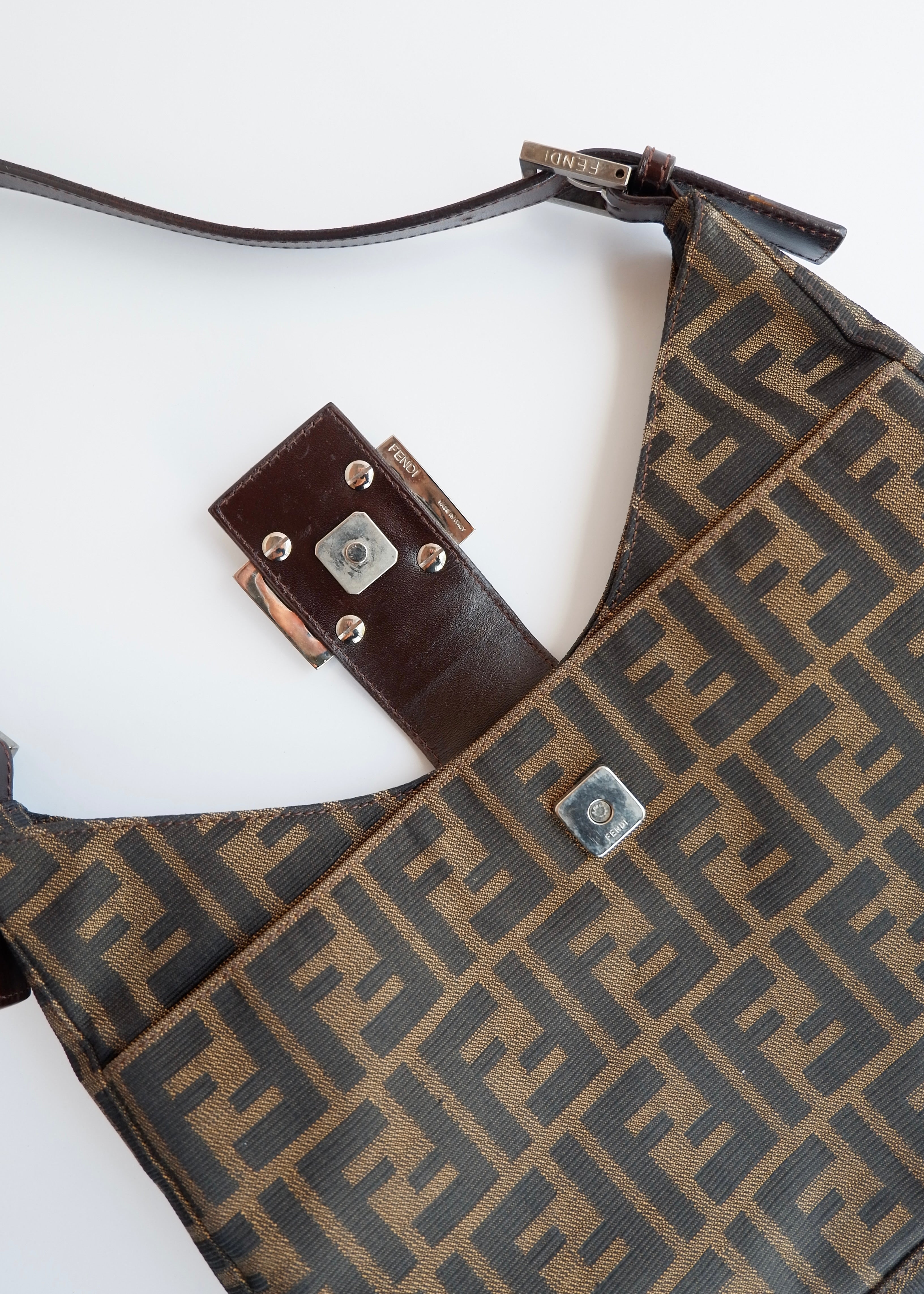 Authentic Preowned Fendi Brown Zucca Shoulder Bag