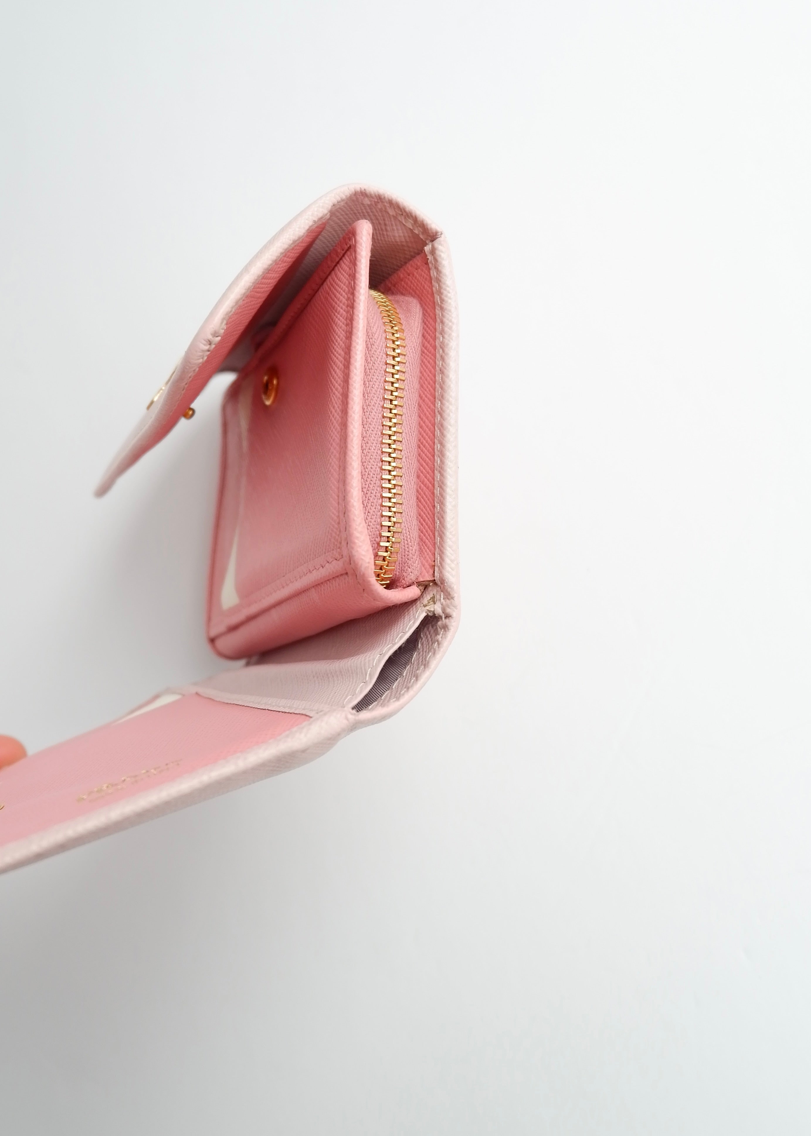 Authentic Preowned Prada Baby Pink Saffiano Leather Bi Fold Wallet