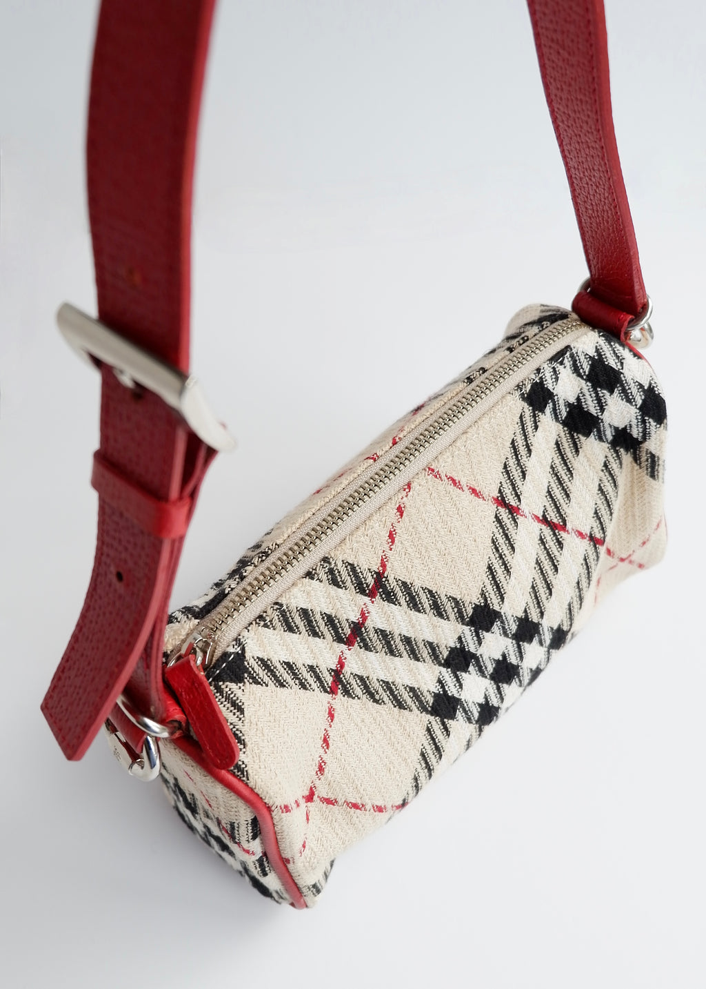 Authentic Preowned Burberry Red Novacheck Shoulder Bag