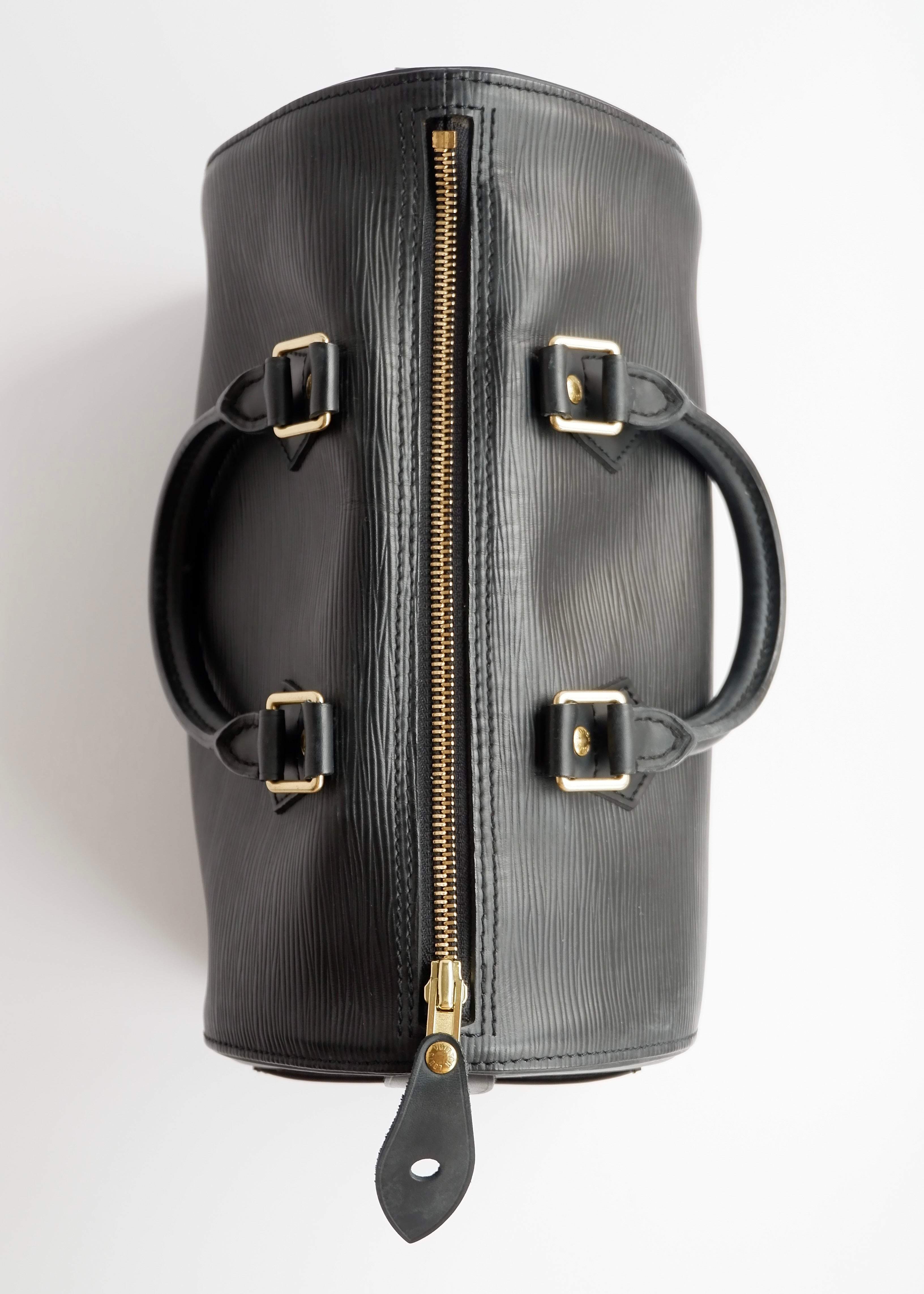 Authentic Preowned Louis Vuitton Black Epi Speedy 25