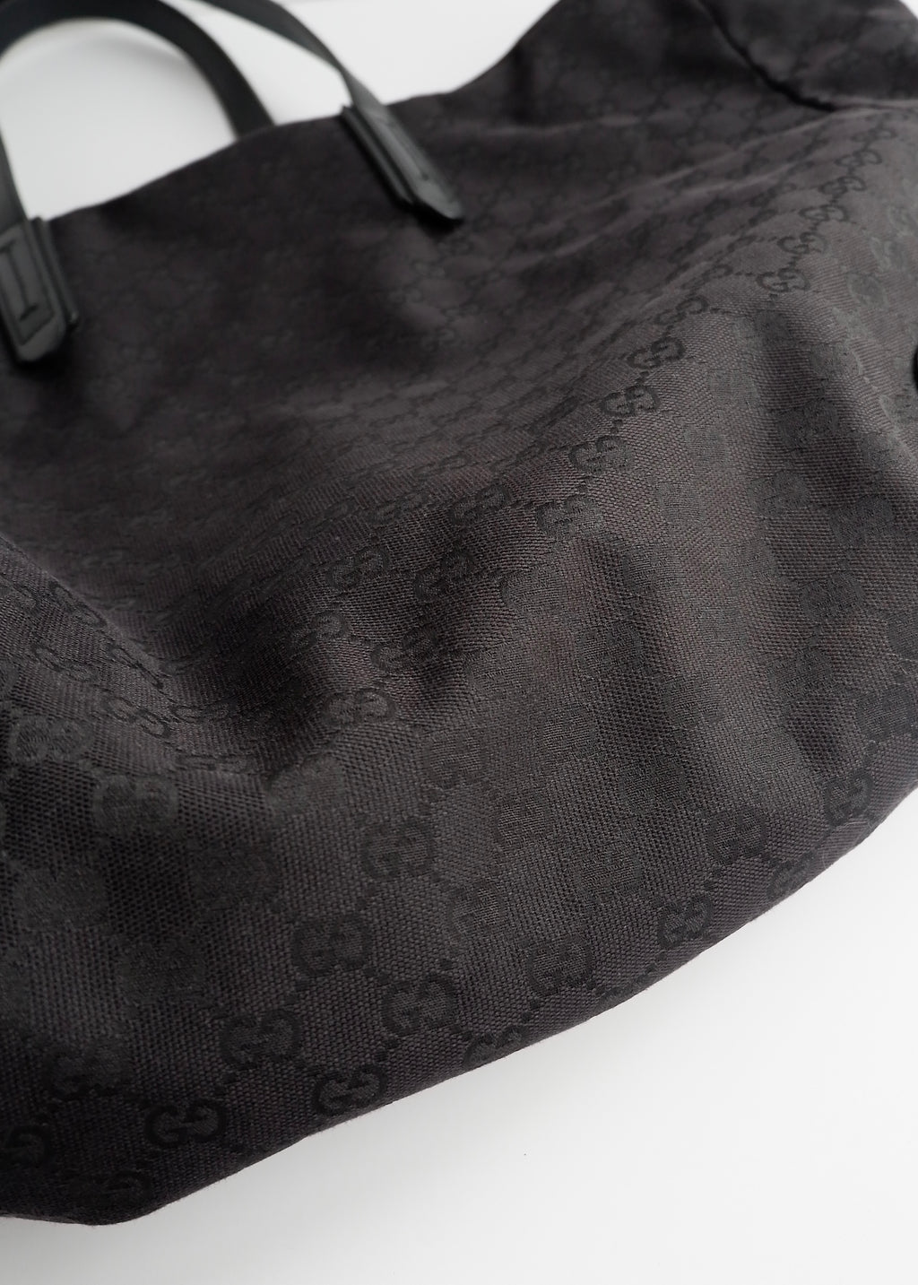 Authentic Preowned Gucci Black GG Canvas Extra Large Shoulder Tote
