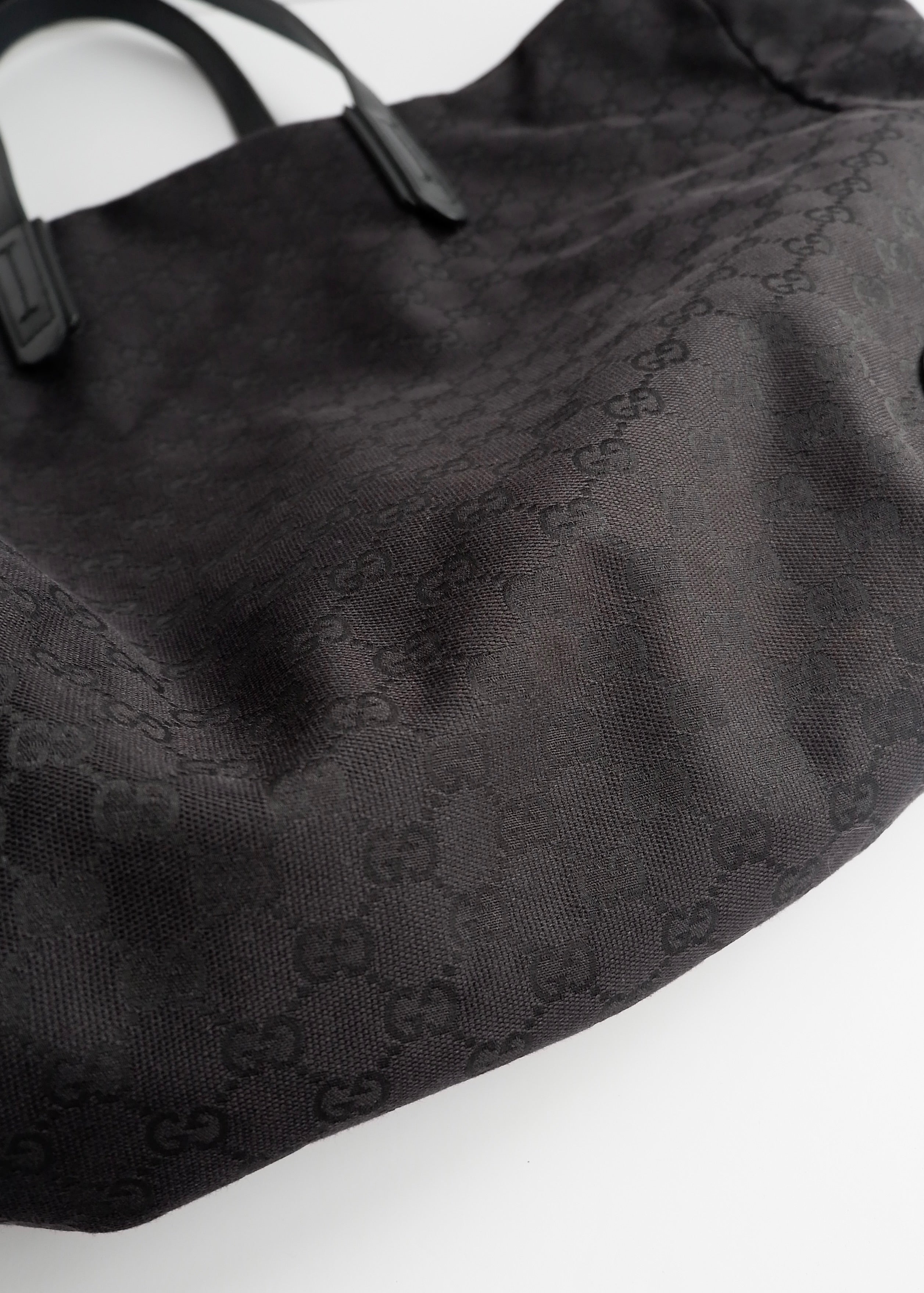 Authentic Preowned Gucci Black GG Canvas Extra Large Shoulder Tote