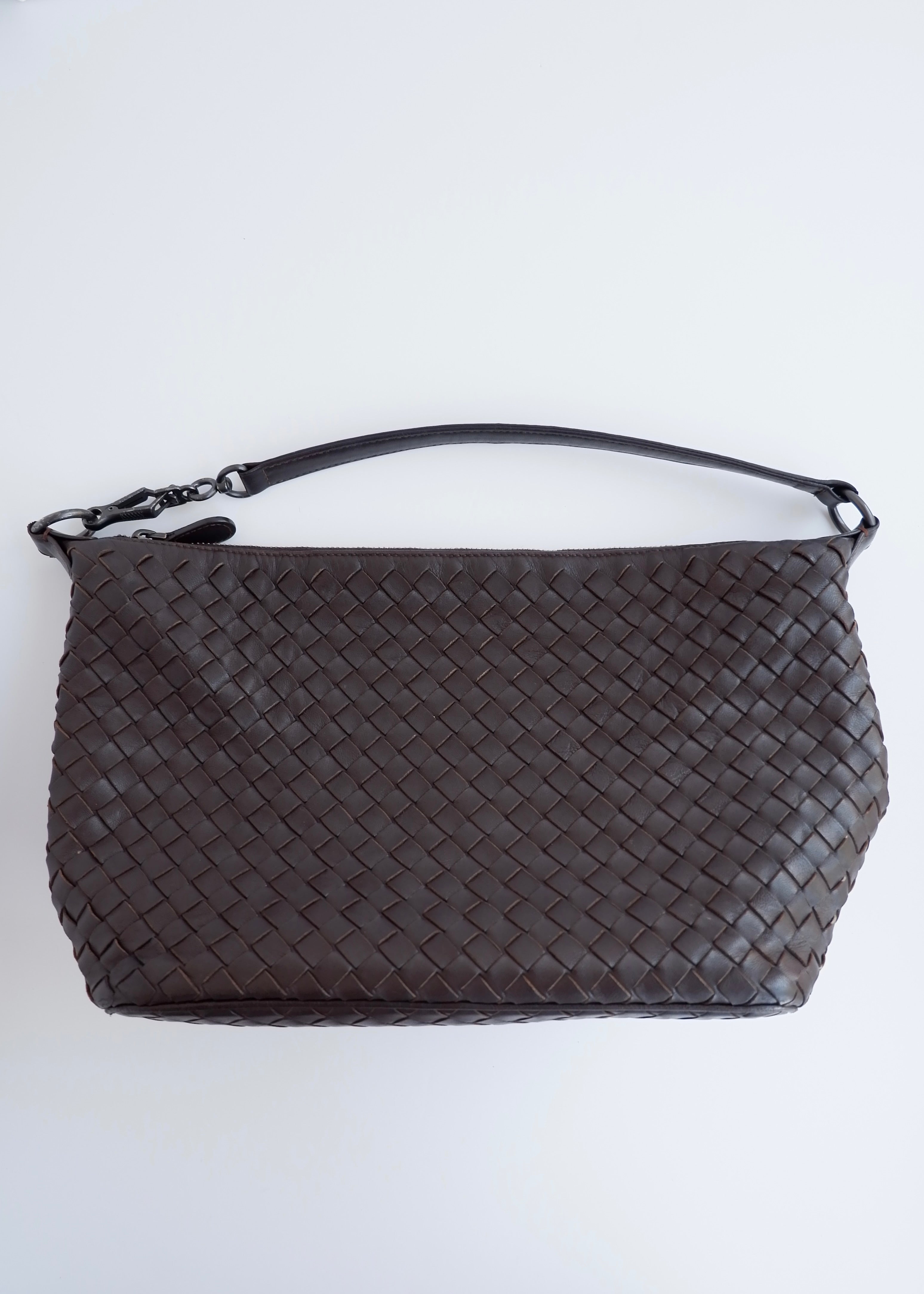 Sac porté épaule Bottega Veneta d'occasion en cuir marron authentique