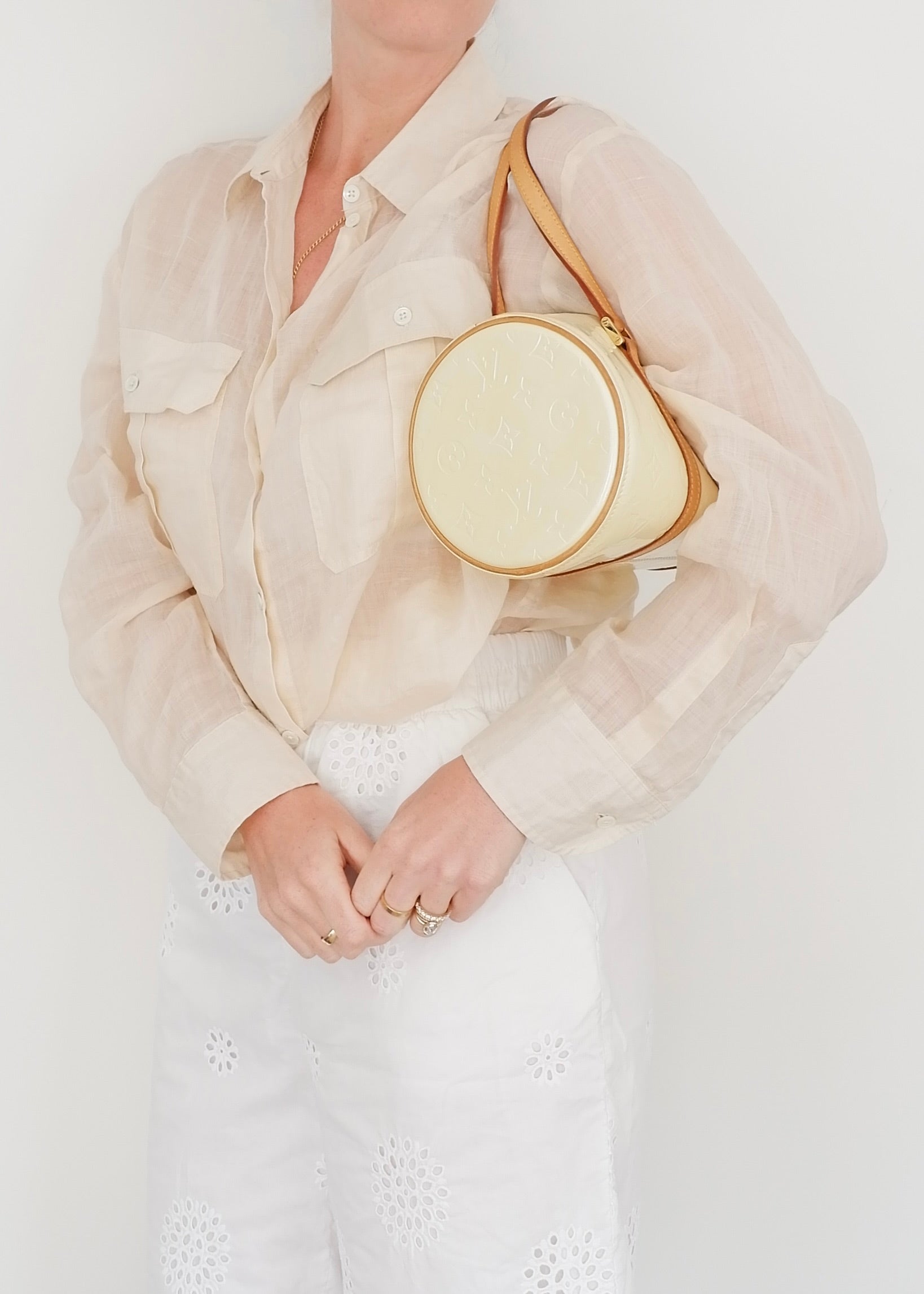 Preowned Louis Vuitton Monogram Vernis Perle Bedford Shoulder Bag