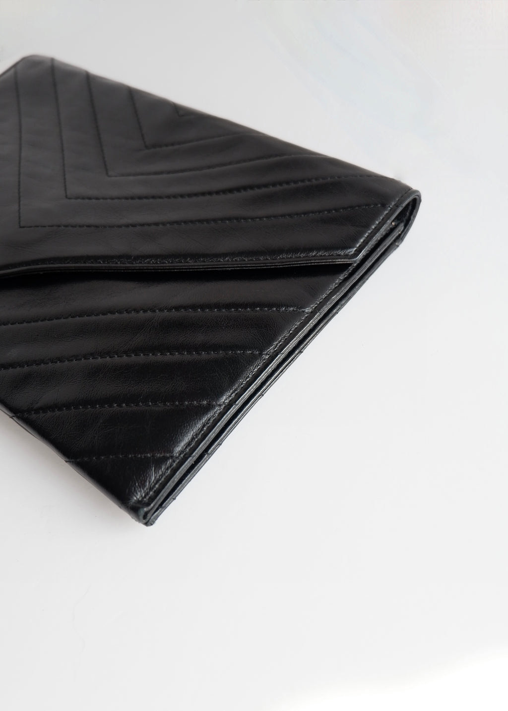 Authentic Preowned Vintage Yves Saint Laurent Black Leather Clutch