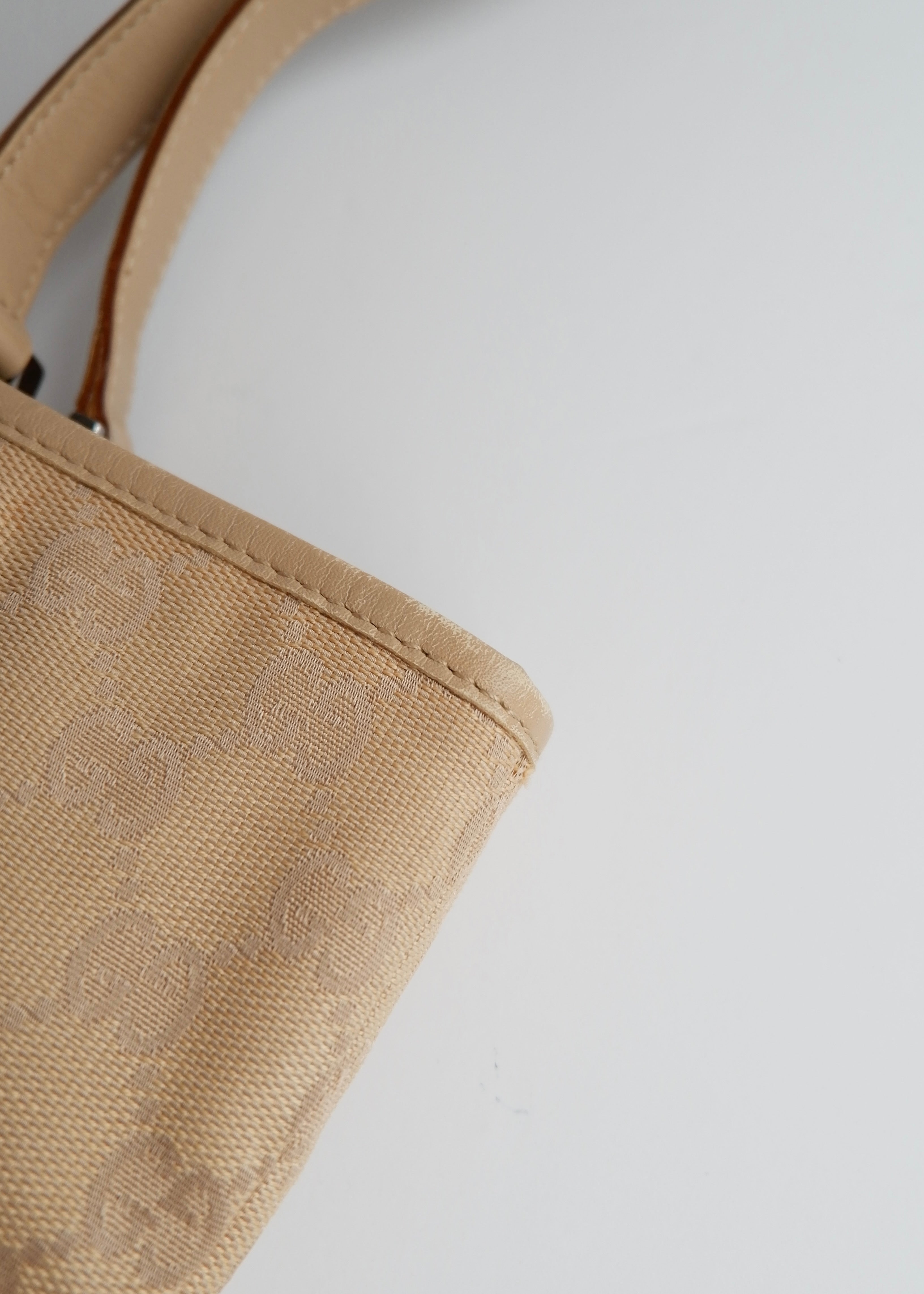 Authentic Preowned Gucci Light Beige GG Canvas Shoulder Tote