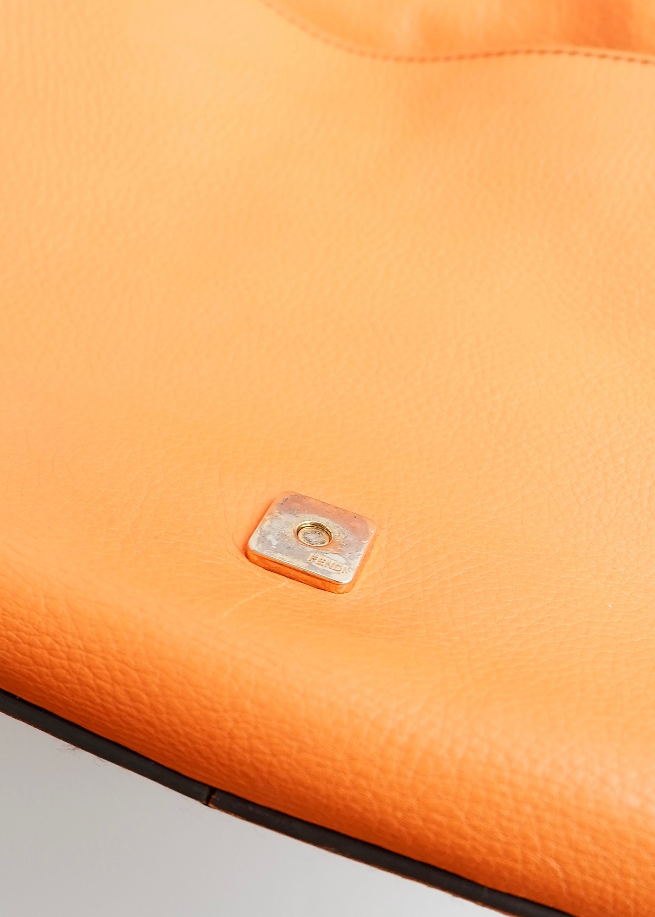 Authentic Preowned Fendi Orange Leather Mamma Baguette